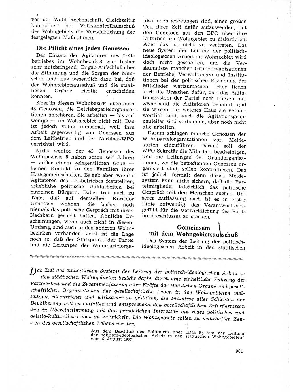 Neuer Weg (NW), Organ des Zentralkomitees (ZK) der SED (Sozialistische Einheitspartei Deutschlands) für Fragen des Parteilebens, 18. Jahrgang [Deutsche Demokratische Republik (DDR)] 1963, Seite 901 (NW ZK SED DDR 1963, S. 901)