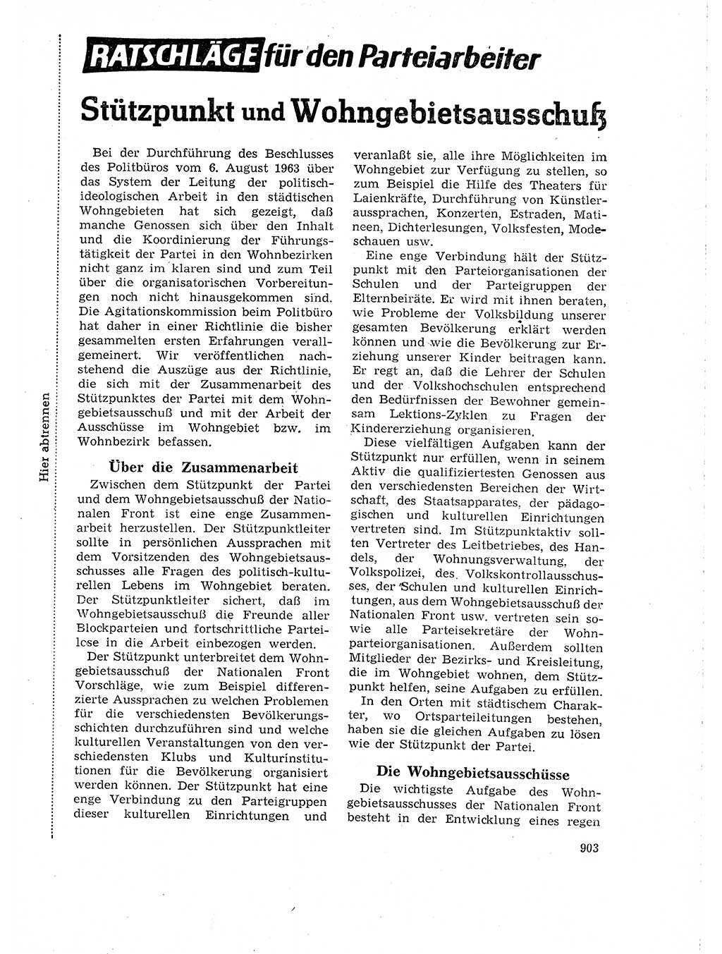 Neuer Weg (NW), Organ des Zentralkomitees (ZK) der SED (Sozialistische Einheitspartei Deutschlands) für Fragen des Parteilebens, 18. Jahrgang [Deutsche Demokratische Republik (DDR)] 1963, Seite 903 (NW ZK SED DDR 1963, S. 903)