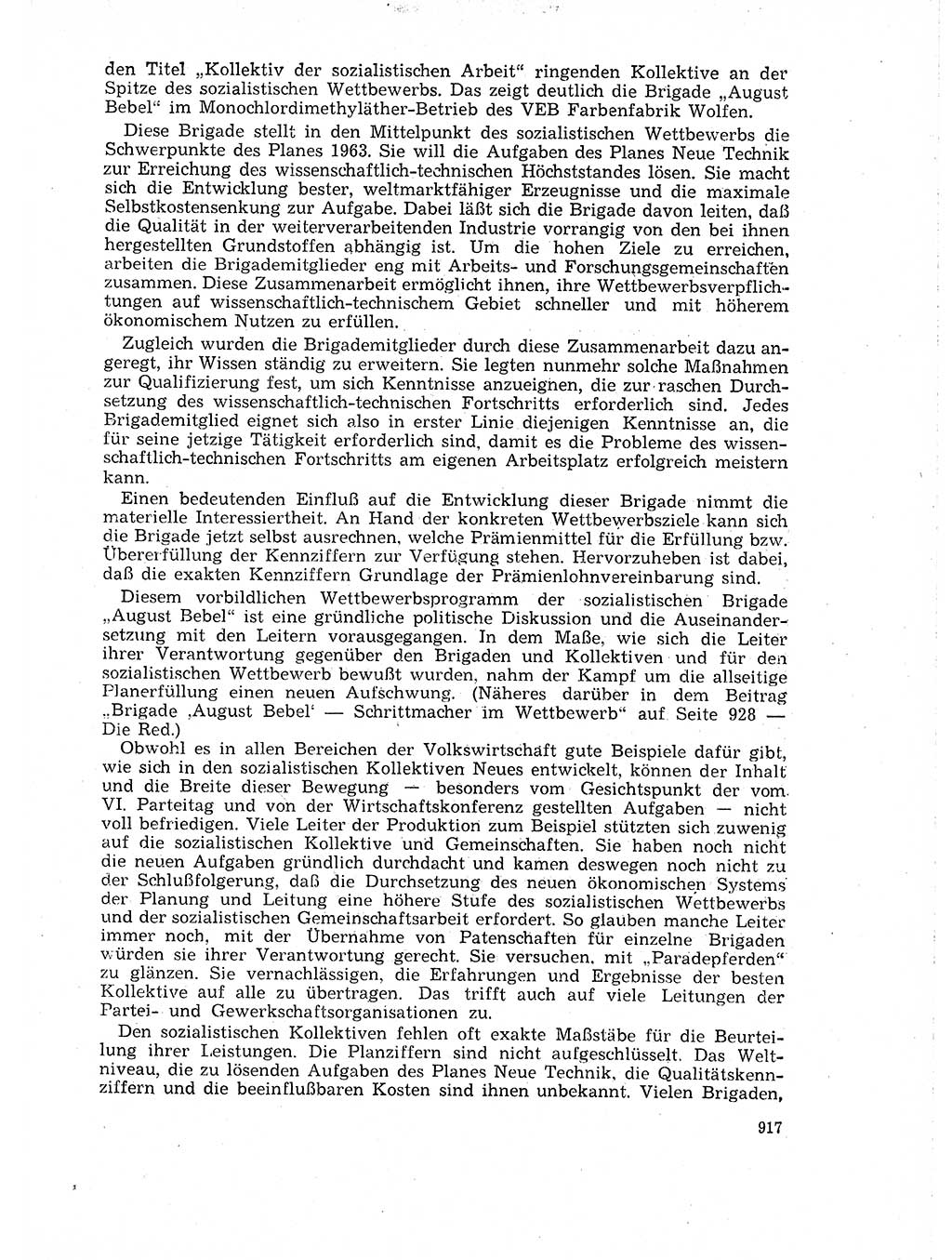 Neuer Weg (NW), Organ des Zentralkomitees (ZK) der SED (Sozialistische Einheitspartei Deutschlands) für Fragen des Parteilebens, 18. Jahrgang [Deutsche Demokratische Republik (DDR)] 1963, Seite 917 (NW ZK SED DDR 1963, S. 917)