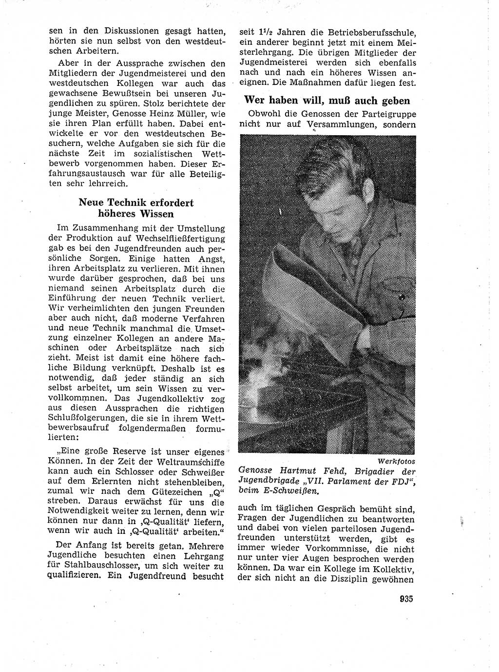 Neuer Weg (NW), Organ des Zentralkomitees (ZK) der SED (Sozialistische Einheitspartei Deutschlands) für Fragen des Parteilebens, 18. Jahrgang [Deutsche Demokratische Republik (DDR)] 1963, Seite 935 (NW ZK SED DDR 1963, S. 935)