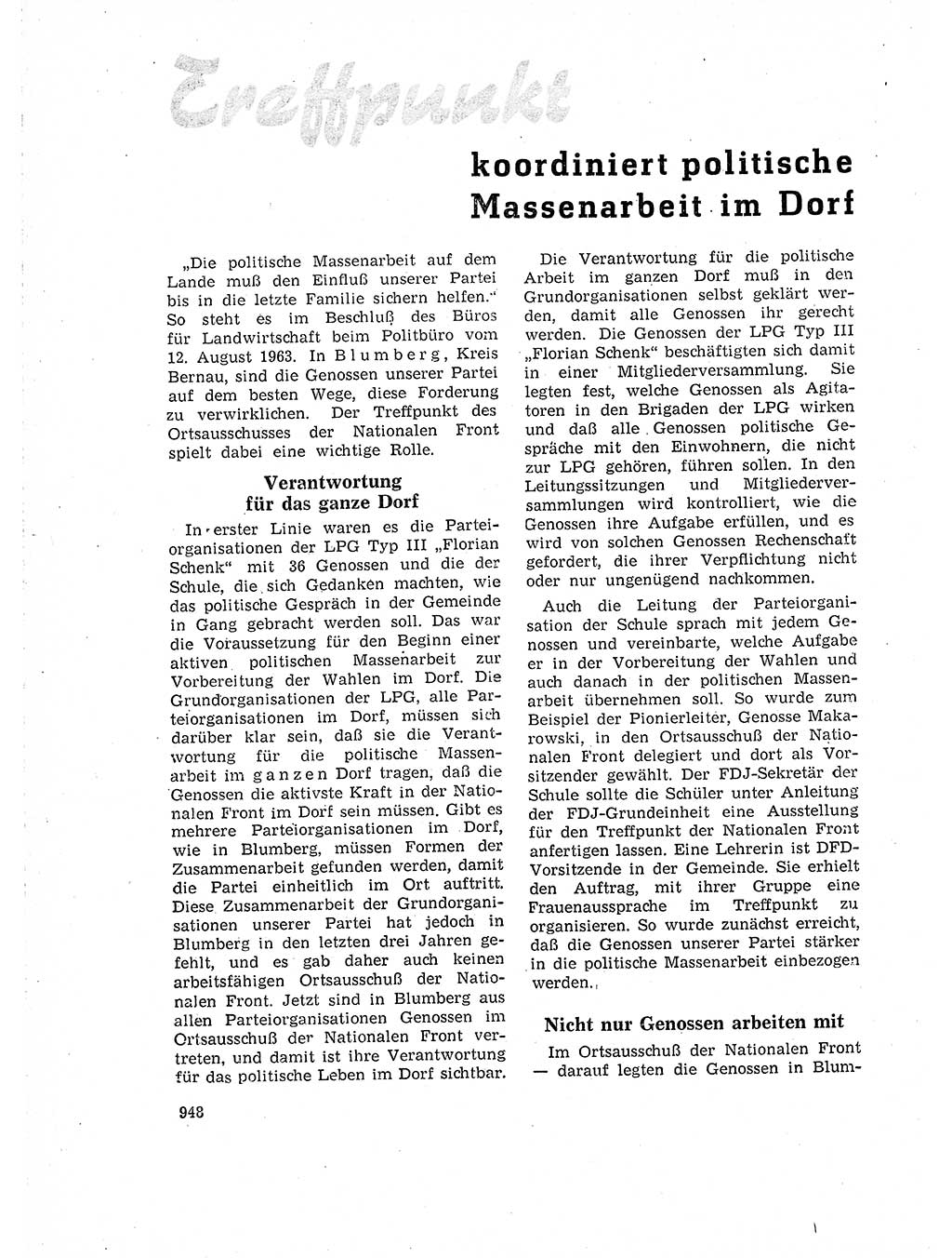 Neuer Weg (NW), Organ des Zentralkomitees (ZK) der SED (Sozialistische Einheitspartei Deutschlands) für Fragen des Parteilebens, 18. Jahrgang [Deutsche Demokratische Republik (DDR)] 1963, Seite 948 (NW ZK SED DDR 1963, S. 948)