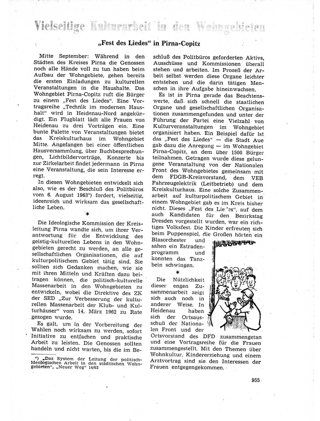 Neuer Weg (NW), Organ des Zentralkomitees (ZK) der SED (Sozialistische Einheitspartei Deutschlands) für Fragen des Parteilebens, 18. Jahrgang [Deutsche Demokratische Republik (DDR)] 1963, Seite 955 (NW ZK SED DDR 1963, S. 955)