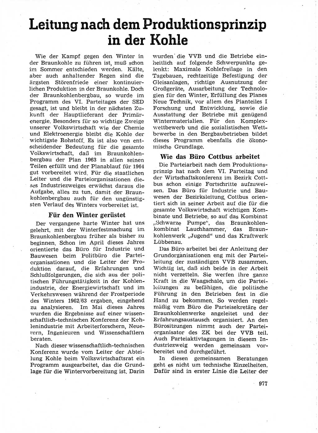 Neuer Weg (NW), Organ des Zentralkomitees (ZK) der SED (Sozialistische Einheitspartei Deutschlands) für Fragen des Parteilebens, 18. Jahrgang [Deutsche Demokratische Republik (DDR)] 1963, Seite 977 (NW ZK SED DDR 1963, S. 977)