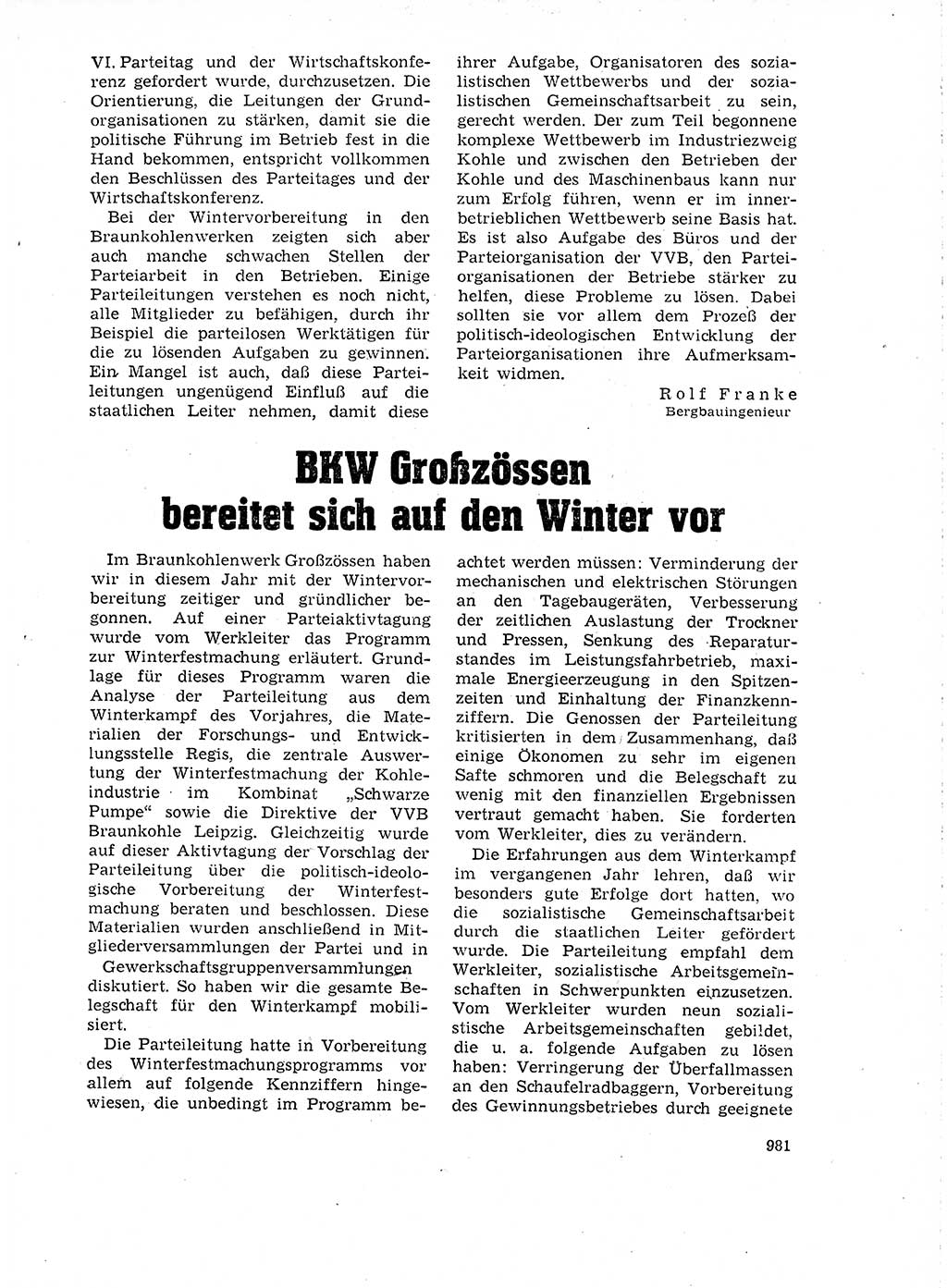 Neuer Weg (NW), Organ des Zentralkomitees (ZK) der SED (Sozialistische Einheitspartei Deutschlands) für Fragen des Parteilebens, 18. Jahrgang [Deutsche Demokratische Republik (DDR)] 1963, Seite 981 (NW ZK SED DDR 1963, S. 981)