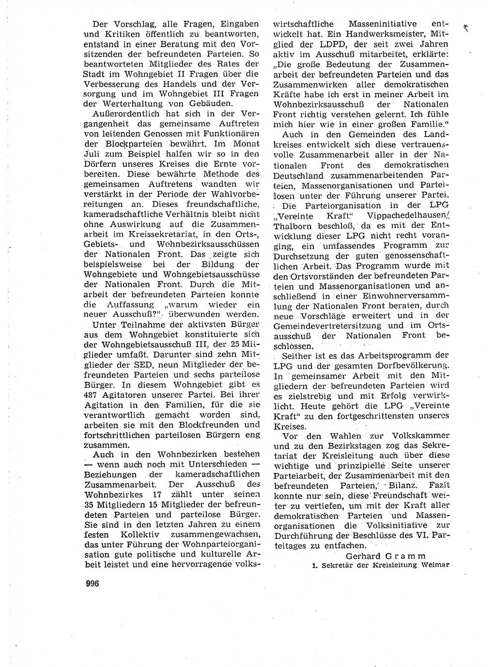 Neuer Weg (NW), Organ des Zentralkomitees (ZK) der SED (Sozialistische Einheitspartei Deutschlands) für Fragen des Parteilebens, 18. Jahrgang [Deutsche Demokratische Republik (DDR)] 1963, Seite 996 (NW ZK SED DDR 1963, S. 996)