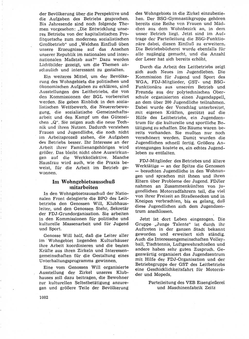 Neuer Weg (NW), Organ des Zentralkomitees (ZK) der SED (Sozialistische Einheitspartei Deutschlands) für Fragen des Parteilebens, 18. Jahrgang [Deutsche Demokratische Republik (DDR)] 1963, Seite 1002 (NW ZK SED DDR 1963, S. 1002)