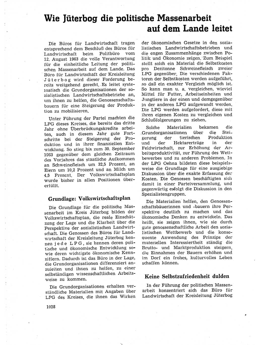 Neuer Weg (NW), Organ des Zentralkomitees (ZK) der SED (Sozialistische Einheitspartei Deutschlands) für Fragen des Parteilebens, 18. Jahrgang [Deutsche Demokratische Republik (DDR)] 1963, Seite 1028 (NW ZK SED DDR 1963, S. 1028)