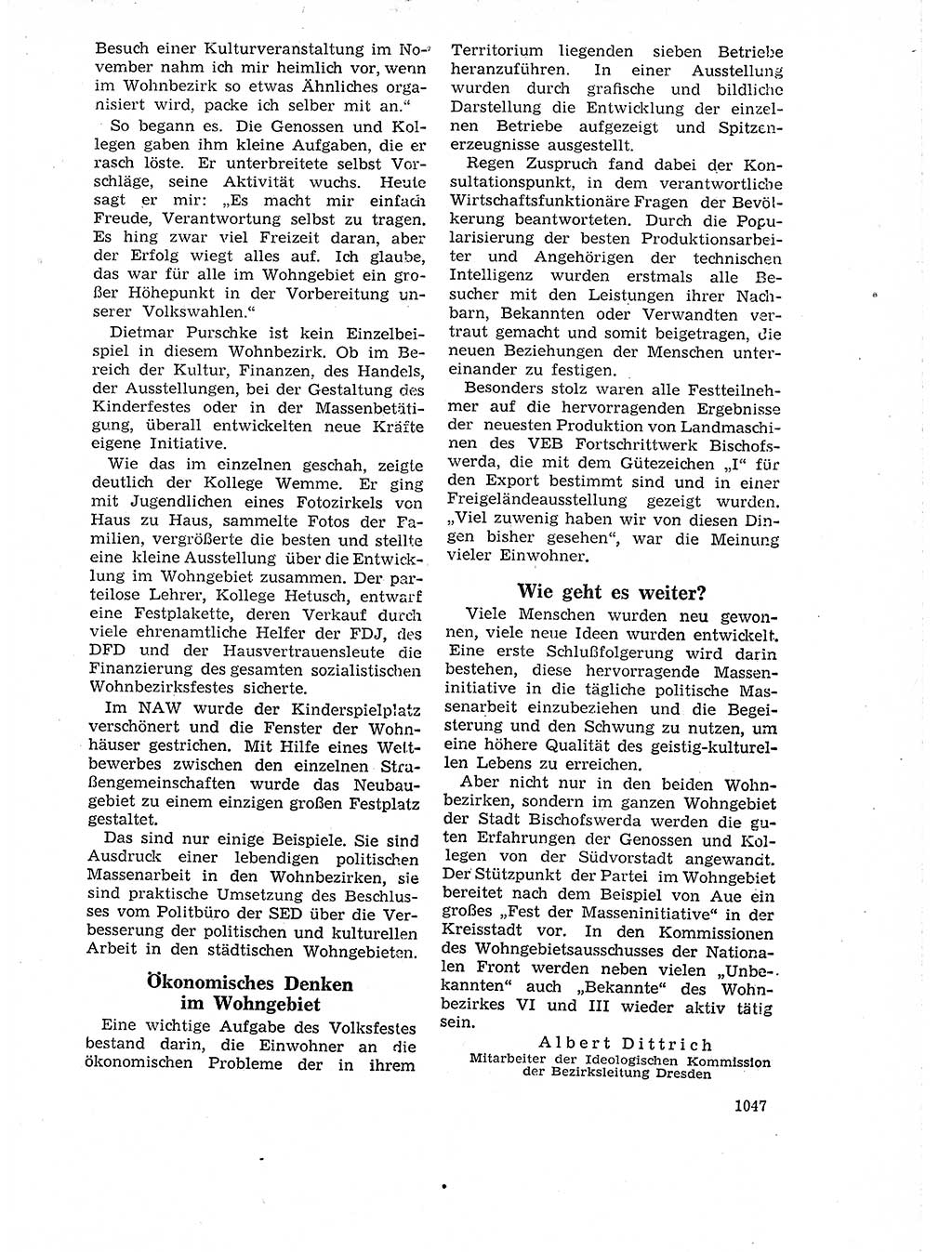 Neuer Weg (NW), Organ des Zentralkomitees (ZK) der SED (Sozialistische Einheitspartei Deutschlands) für Fragen des Parteilebens, 18. Jahrgang [Deutsche Demokratische Republik (DDR)] 1963, Seite 1047 (NW ZK SED DDR 1963, S. 1047)