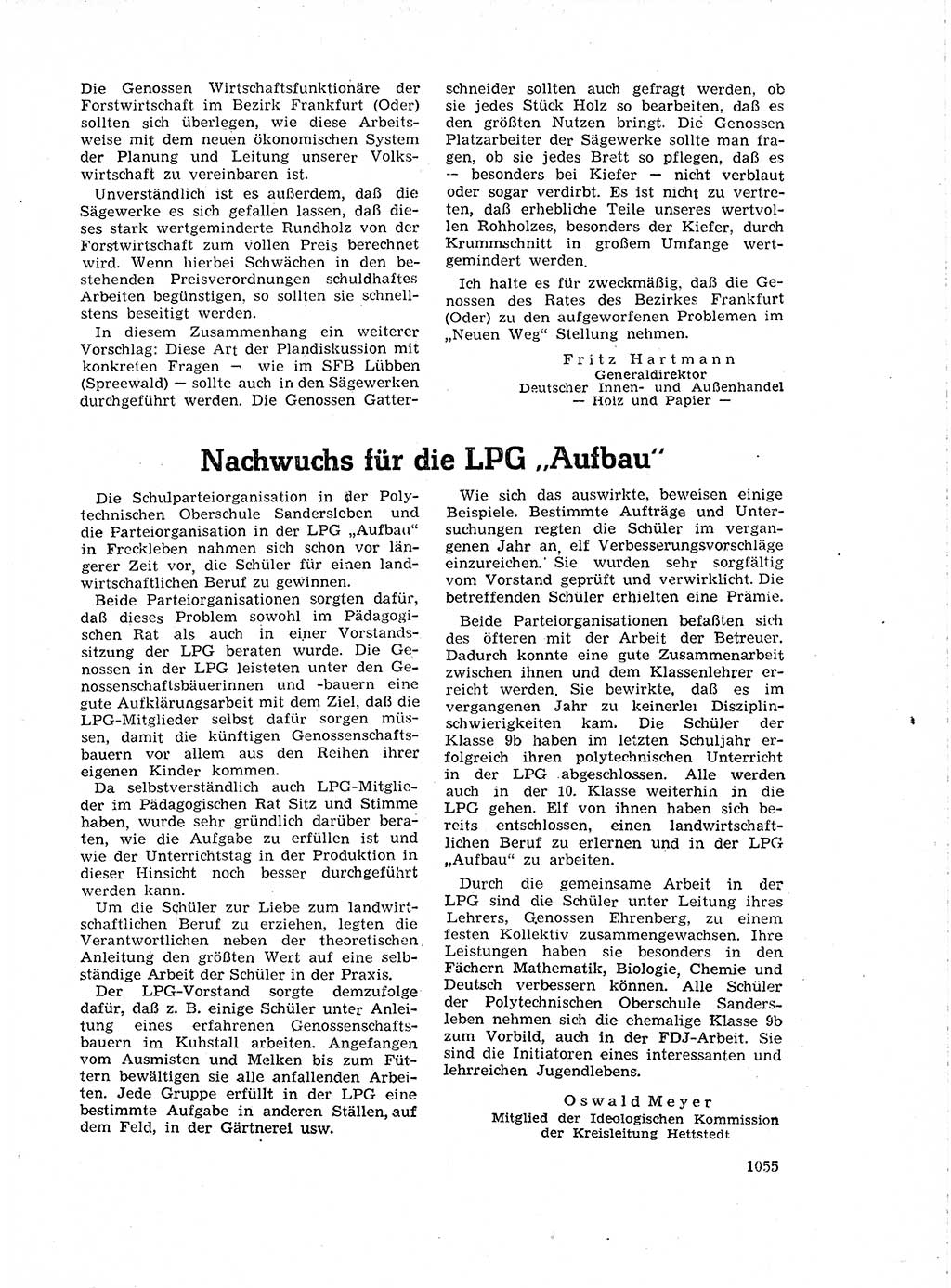 Neuer Weg (NW), Organ des Zentralkomitees (ZK) der SED (Sozialistische Einheitspartei Deutschlands) für Fragen des Parteilebens, 18. Jahrgang [Deutsche Demokratische Republik (DDR)] 1963, Seite 1055 (NW ZK SED DDR 1963, S. 1055)