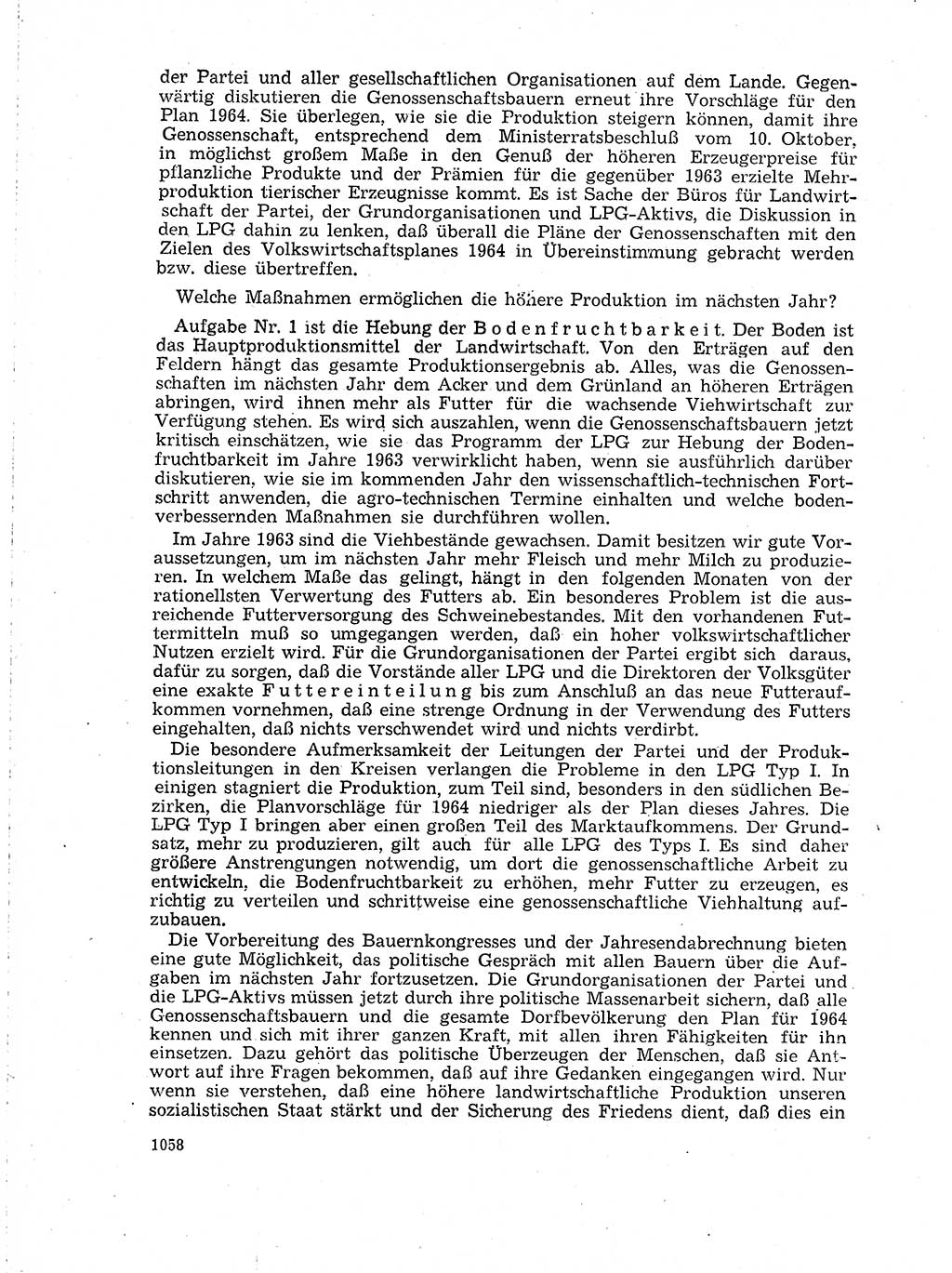 Neuer Weg (NW), Organ des Zentralkomitees (ZK) der SED (Sozialistische Einheitspartei Deutschlands) für Fragen des Parteilebens, 18. Jahrgang [Deutsche Demokratische Republik (DDR)] 1963, Seite 1058 (NW ZK SED DDR 1963, S. 1058)