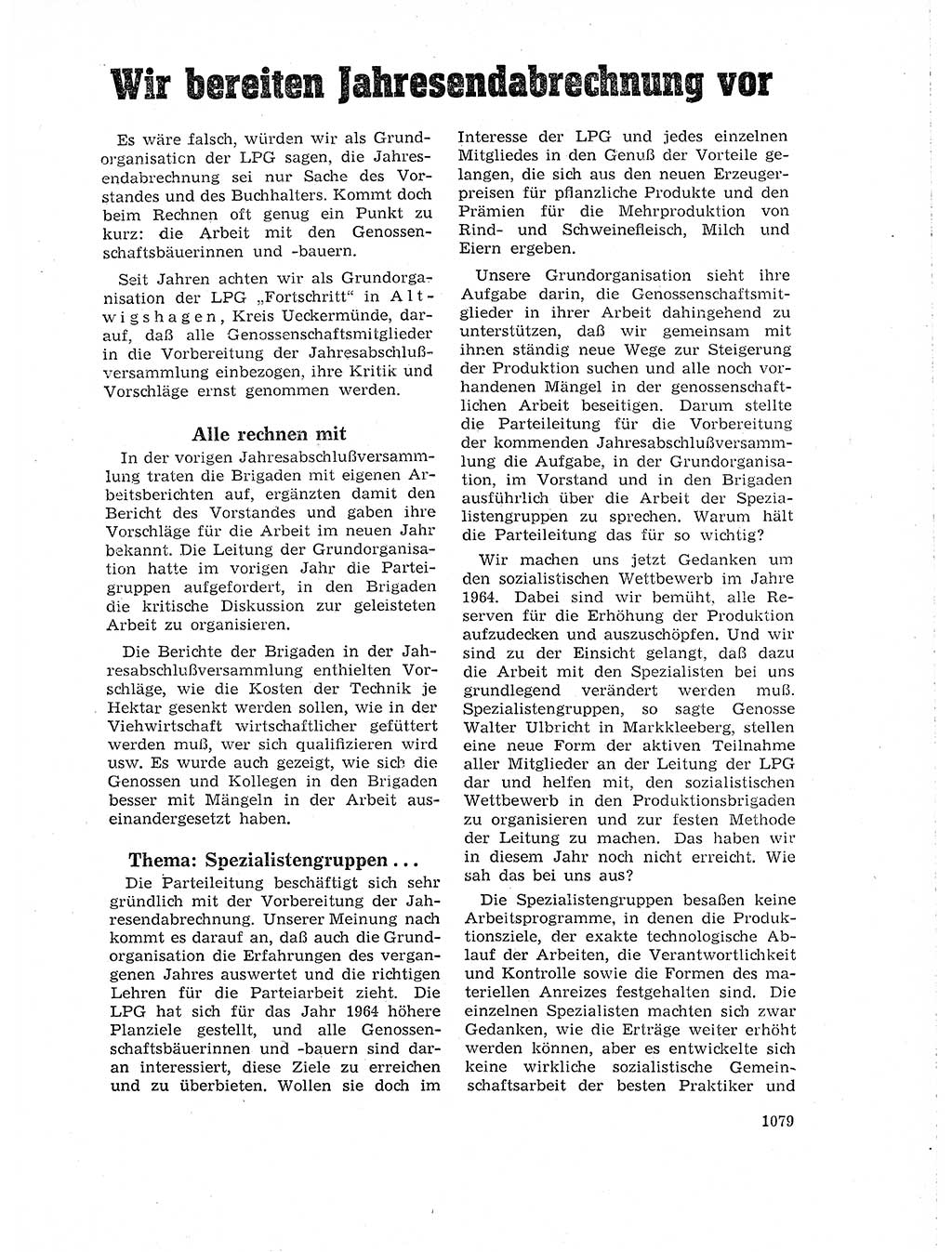 Neuer Weg (NW), Organ des Zentralkomitees (ZK) der SED (Sozialistische Einheitspartei Deutschlands) für Fragen des Parteilebens, 18. Jahrgang [Deutsche Demokratische Republik (DDR)] 1963, Seite 1079 (NW ZK SED DDR 1963, S. 1079)