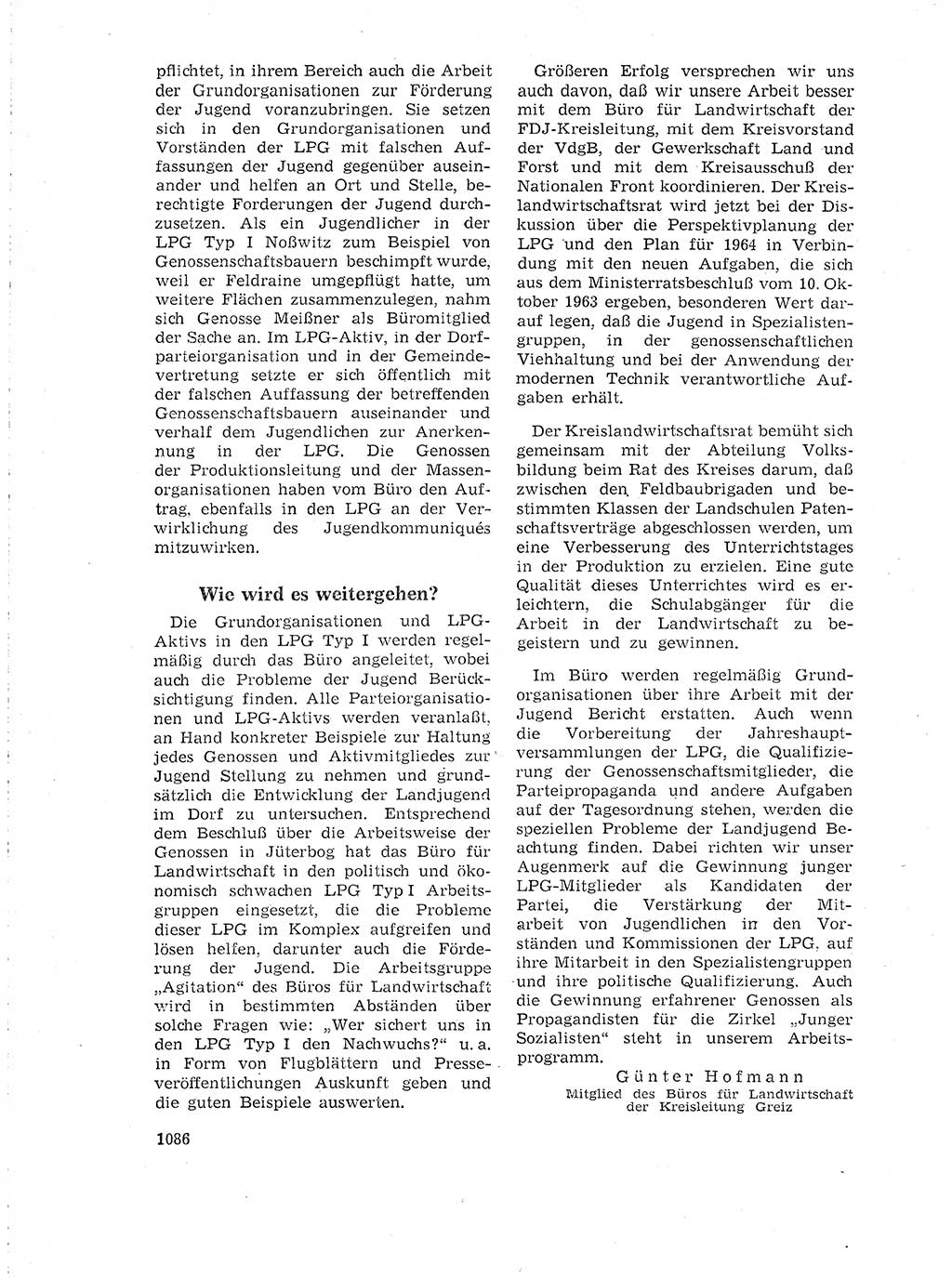 Neuer Weg (NW), Organ des Zentralkomitees (ZK) der SED (Sozialistische Einheitspartei Deutschlands) für Fragen des Parteilebens, 18. Jahrgang [Deutsche Demokratische Republik (DDR)] 1963, Seite 1086 (NW ZK SED DDR 1963, S. 1086)