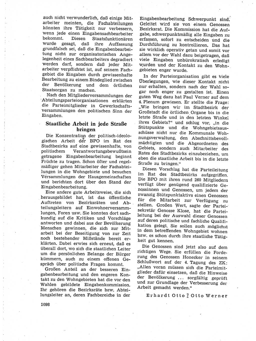 Neuer Weg (NW), Organ des Zentralkomitees (ZK) der SED (Sozialistische Einheitspartei Deutschlands) für Fragen des Parteilebens, 18. Jahrgang [Deutsche Demokratische Republik (DDR)] 1963, Seite 1098 (NW ZK SED DDR 1963, S. 1098)