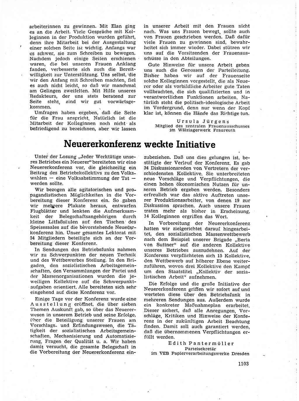Neuer Weg (NW), Organ des Zentralkomitees (ZK) der SED (Sozialistische Einheitspartei Deutschlands) für Fragen des Parteilebens, 18. Jahrgang [Deutsche Demokratische Republik (DDR)] 1963, Seite 1103 (NW ZK SED DDR 1963, S. 1103)