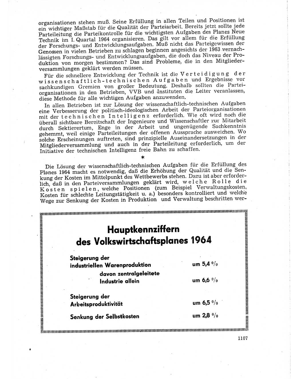 Neuer Weg (NW), Organ des Zentralkomitees (ZK) der SED (Sozialistische Einheitspartei Deutschlands) für Fragen des Parteilebens, 18. Jahrgang [Deutsche Demokratische Republik (DDR)] 1963, Seite 1107 (NW ZK SED DDR 1963, S. 1107)