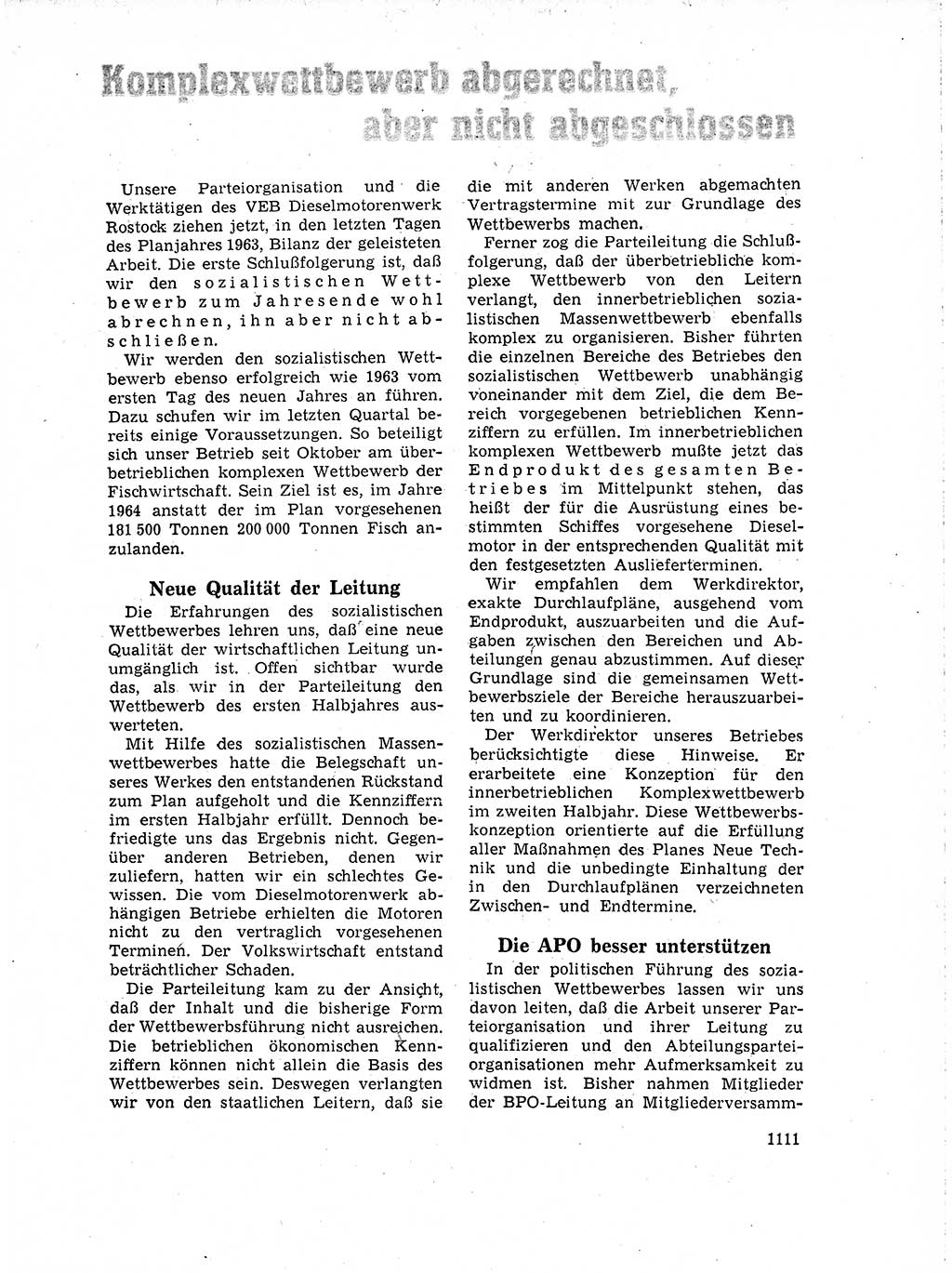 Neuer Weg (NW), Organ des Zentralkomitees (ZK) der SED (Sozialistische Einheitspartei Deutschlands) für Fragen des Parteilebens, 18. Jahrgang [Deutsche Demokratische Republik (DDR)] 1963, Seite 1111 (NW ZK SED DDR 1963, S. 1111)