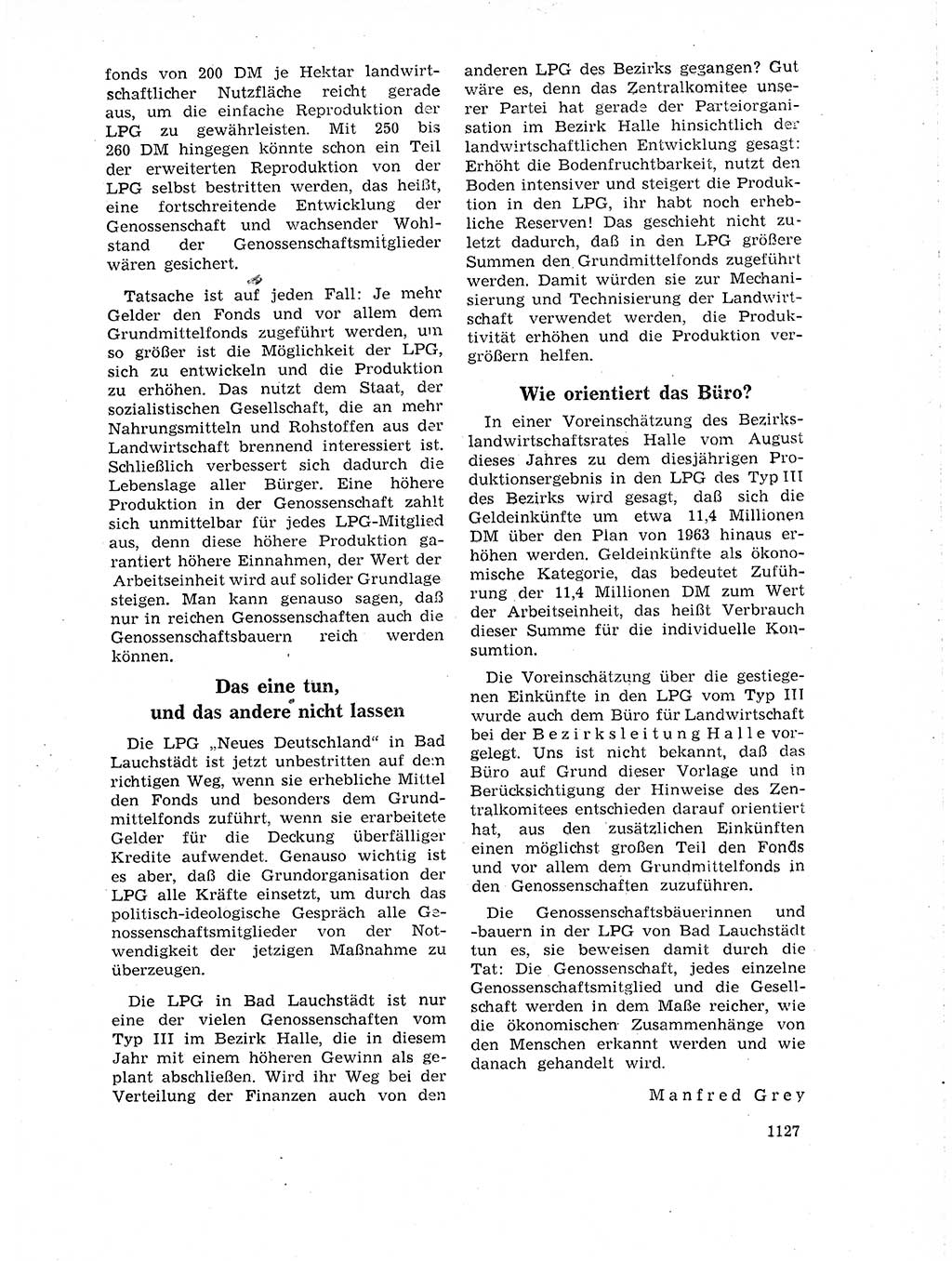 Neuer Weg (NW), Organ des Zentralkomitees (ZK) der SED (Sozialistische Einheitspartei Deutschlands) für Fragen des Parteilebens, 18. Jahrgang [Deutsche Demokratische Republik (DDR)] 1963, Seite 1127 (NW ZK SED DDR 1963, S. 1127)