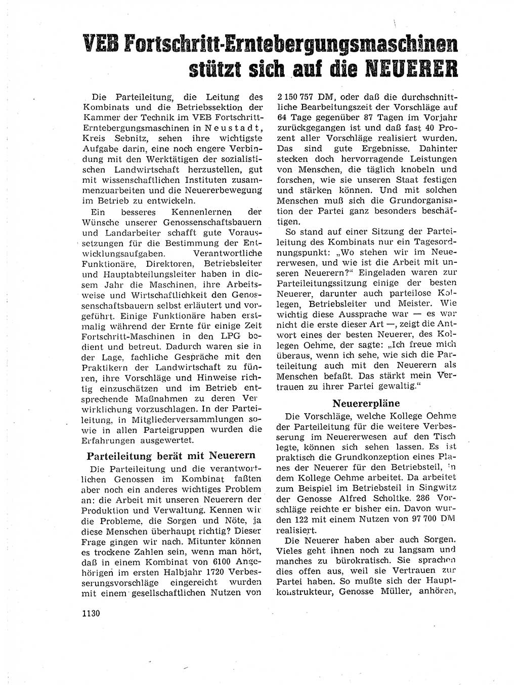 Neuer Weg (NW), Organ des Zentralkomitees (ZK) der SED (Sozialistische Einheitspartei Deutschlands) für Fragen des Parteilebens, 18. Jahrgang [Deutsche Demokratische Republik (DDR)] 1963, Seite 1130 (NW ZK SED DDR 1963, S. 1130)