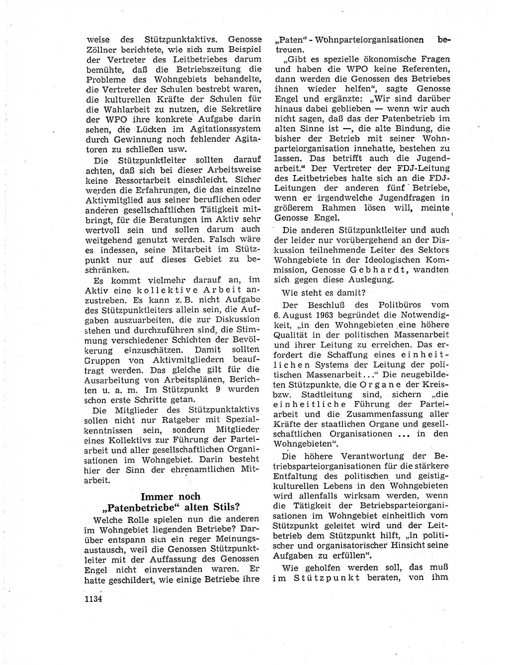 Neuer Weg (NW), Organ des Zentralkomitees (ZK) der SED (Sozialistische Einheitspartei Deutschlands) für Fragen des Parteilebens, 18. Jahrgang [Deutsche Demokratische Republik (DDR)] 1963, Seite 1134 (NW ZK SED DDR 1963, S. 1134)