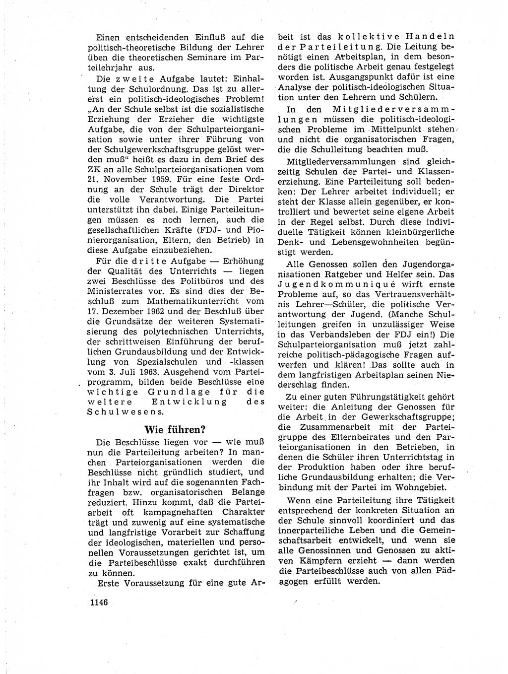 Neuer Weg (NW), Organ des Zentralkomitees (ZK) der SED (Sozialistische Einheitspartei Deutschlands) für Fragen des Parteilebens, 18. Jahrgang [Deutsche Demokratische Republik (DDR)] 1963, Seite 1146 (NW ZK SED DDR 1963, S. 1146)
