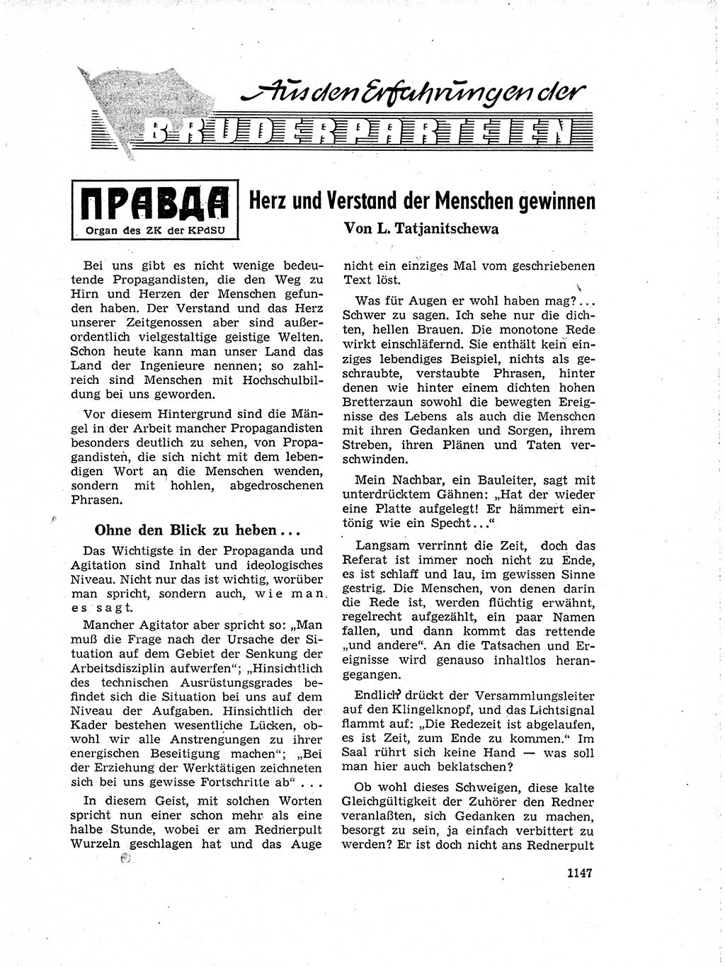 Neuer Weg (NW), Organ des Zentralkomitees (ZK) der SED (Sozialistische Einheitspartei Deutschlands) für Fragen des Parteilebens, 18. Jahrgang [Deutsche Demokratische Republik (DDR)] 1963, Seite 1147 (NW ZK SED DDR 1963, S. 1147)
