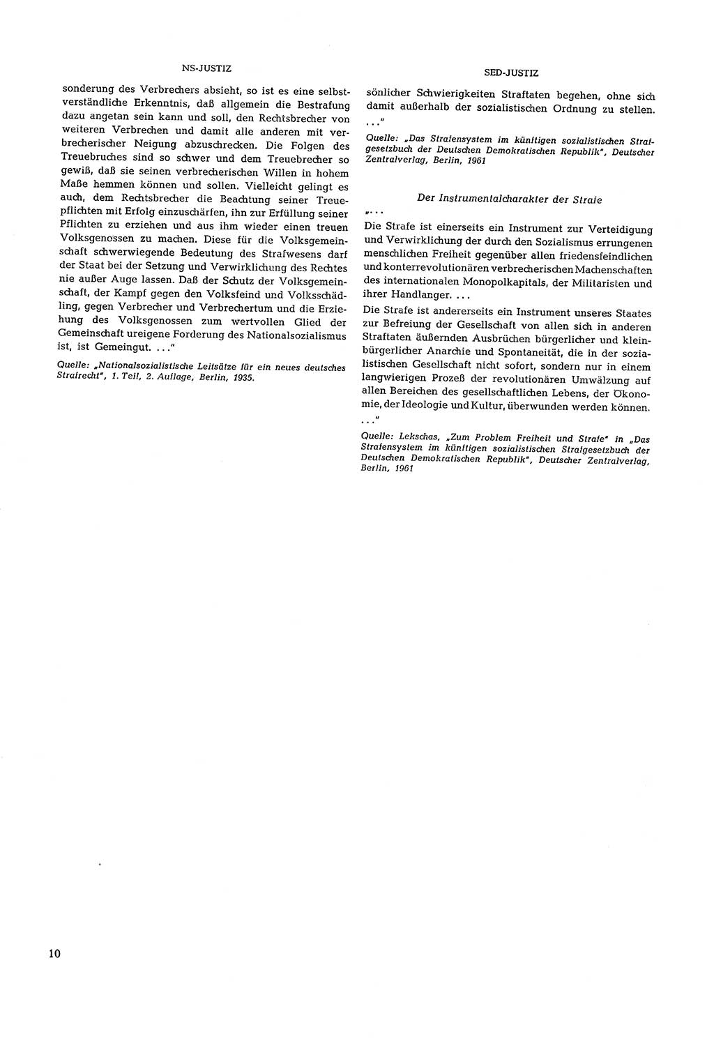 Partei-Justiz, Dokumentation über den nationalsozialistischen und kommunistischen Rechtsmißbrauch in Deutschland 1933-1963, Seite 10 (Part.-Just. Dtl. natsoz. komm. 1933-1963, S. 10)