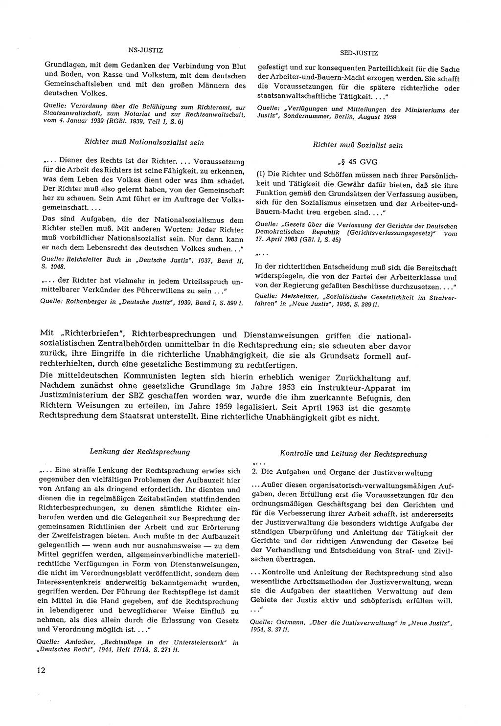 Partei-Justiz, Dokumentation über den nationalsozialistischen und kommunistischen Rechtsmißbrauch in Deutschland 1933-1963, Seite 12 (Part.-Just. Dtl. natsoz. komm. 1933-1963, S. 12)