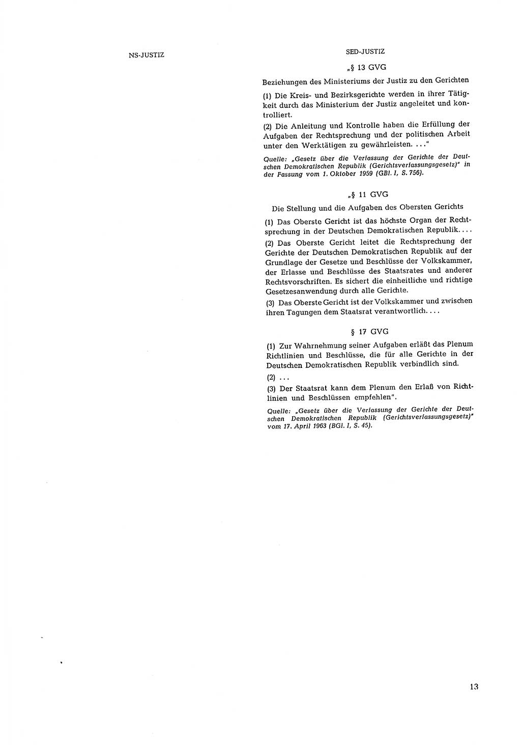 Partei-Justiz, Dokumentation über den nationalsozialistischen und kommunistischen Rechtsmißbrauch in Deutschland 1933-1963, Seite 13 (Part.-Just. Dtl. natsoz. komm. 1933-1963, S. 13)