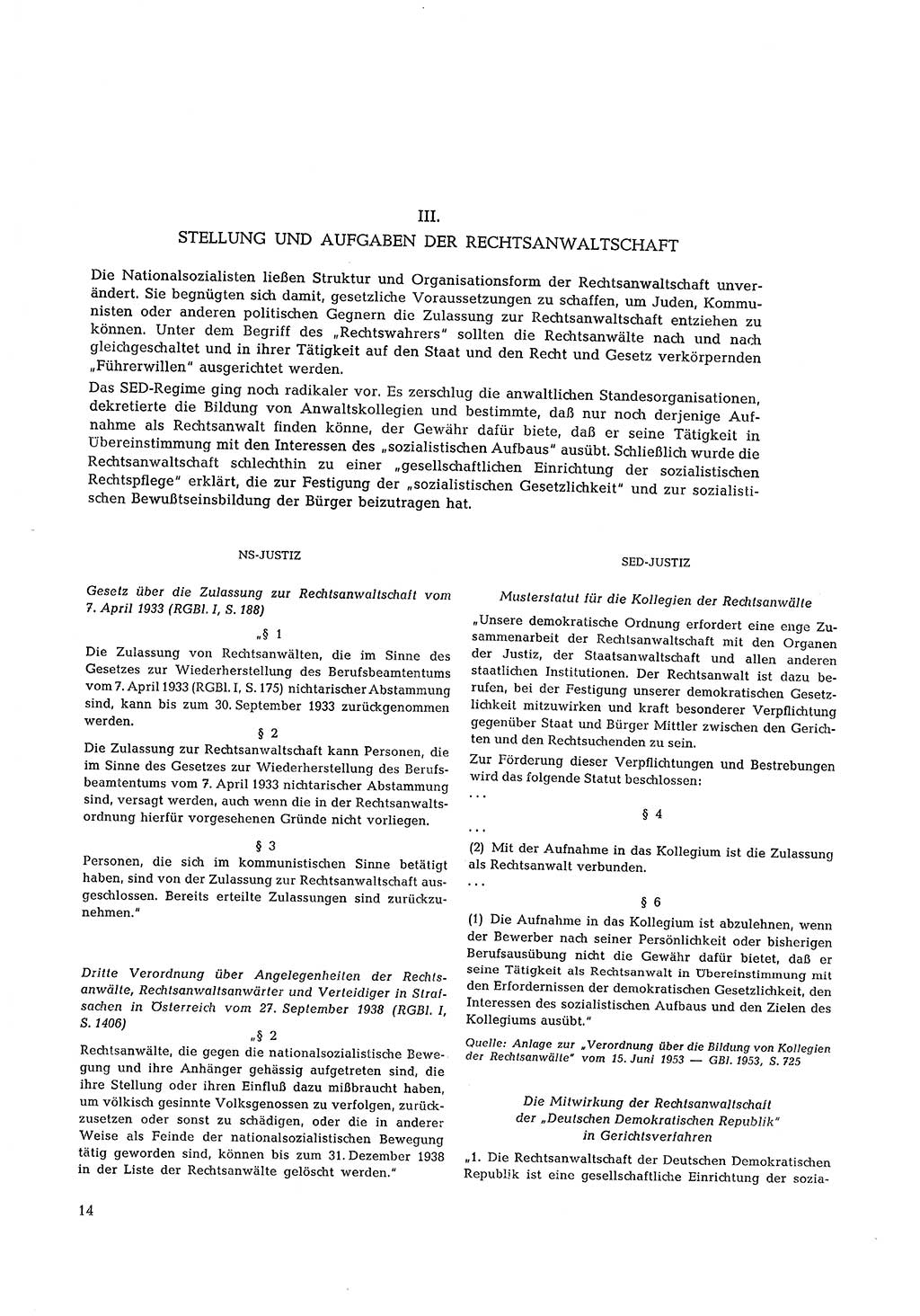 Partei-Justiz, Dokumentation über den nationalsozialistischen und kommunistischen Rechtsmißbrauch in Deutschland 1933-1963, Seite 14 (Part.-Just. Dtl. natsoz. komm. 1933-1963, S. 14)