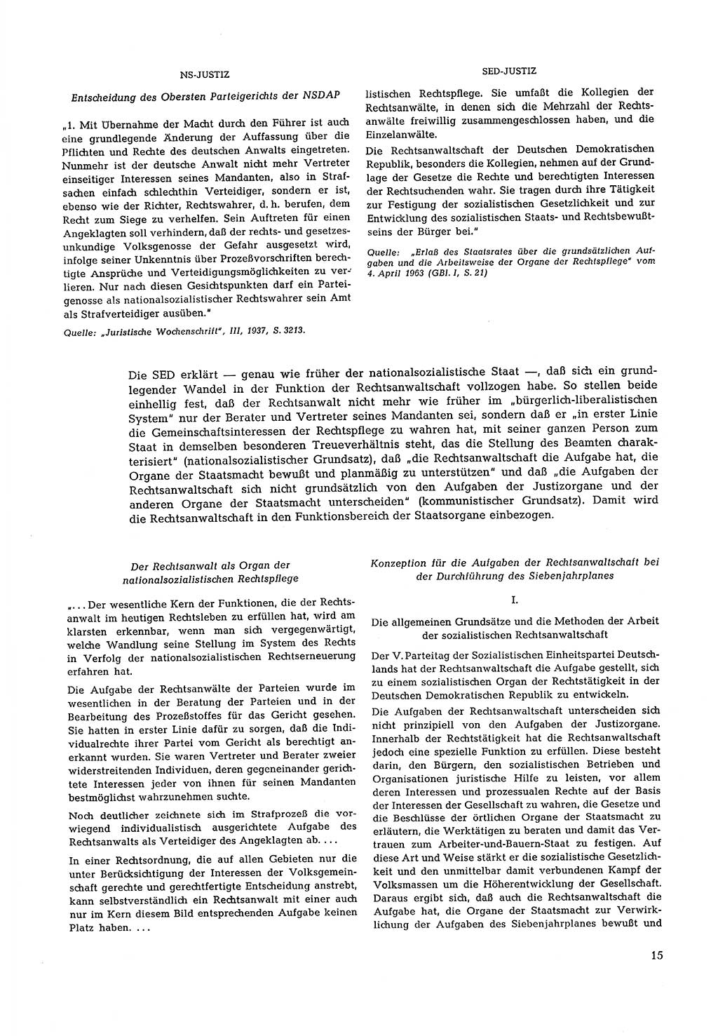 Partei-Justiz, Dokumentation über den nationalsozialistischen und kommunistischen Rechtsmißbrauch in Deutschland 1933-1963, Seite 15 (Part.-Just. Dtl. natsoz. komm. 1933-1963, S. 15)