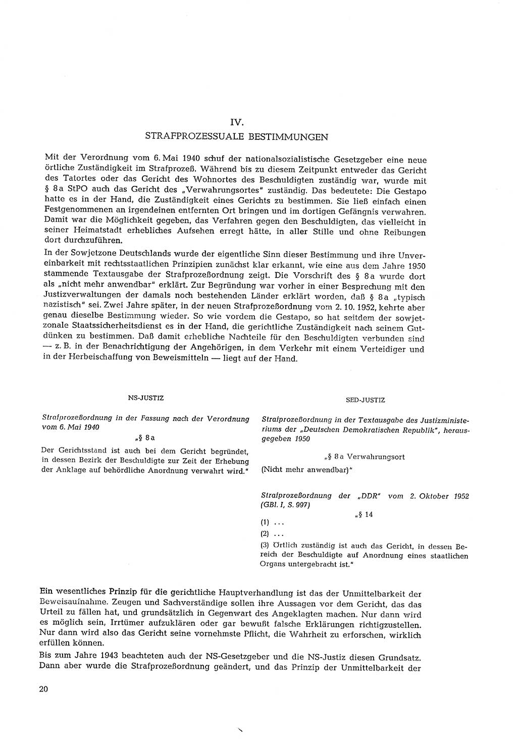Partei-Justiz, Dokumentation über den nationalsozialistischen und kommunistischen Rechtsmißbrauch in Deutschland 1933-1963, Seite 20 (Part.-Just. Dtl. natsoz. komm. 1933-1963, S. 20)