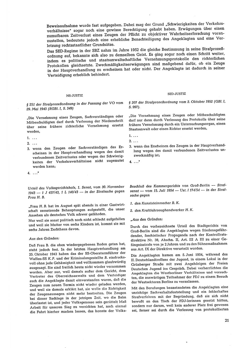 Partei-Justiz, Dokumentation über den nationalsozialistischen und kommunistischen Rechtsmißbrauch in Deutschland 1933-1963, Seite 21 (Part.-Just. Dtl. natsoz. komm. 1933-1963, S. 21)
