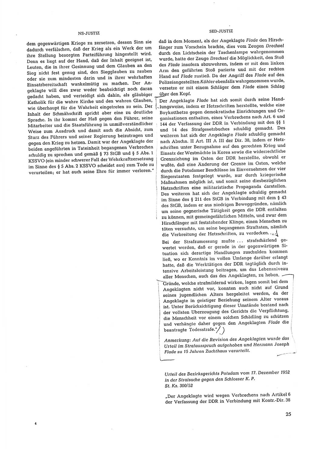 Partei-Justiz, Dokumentation über den nationalsozialistischen und kommunistischen Rechtsmißbrauch in Deutschland 1933-1963, Seite 25 (Part.-Just. Dtl. natsoz. komm. 1933-1963, S. 25)
