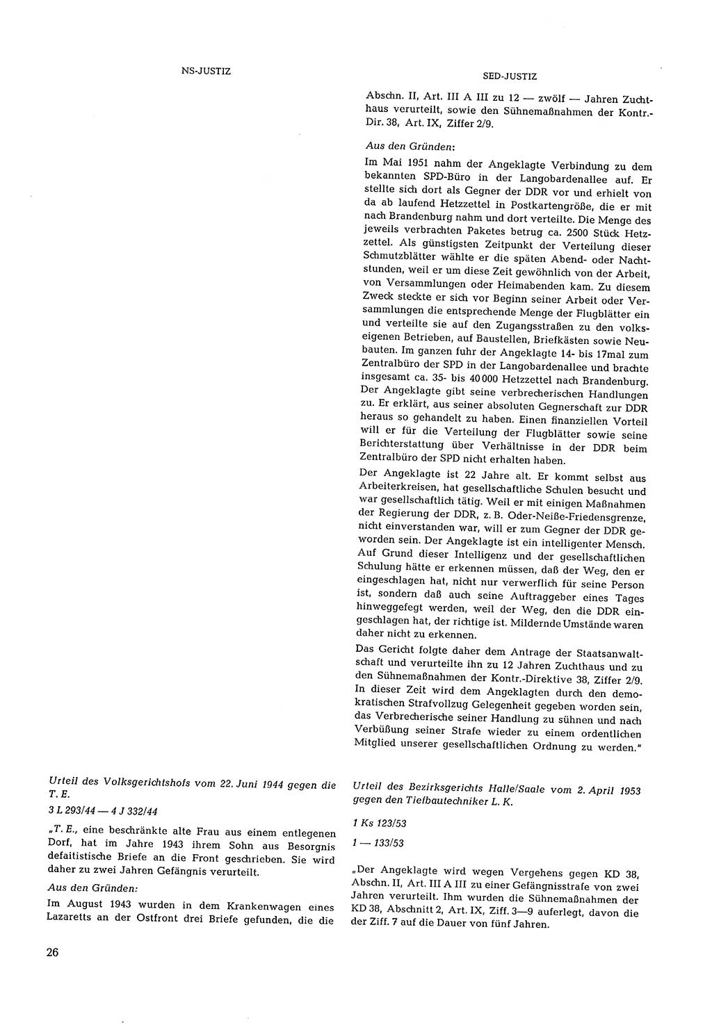 Partei-Justiz, Dokumentation über den nationalsozialistischen und kommunistischen Rechtsmißbrauch in Deutschland 1933-1963, Seite 26 (Part.-Just. Dtl. natsoz. komm. 1933-1963, S. 26)