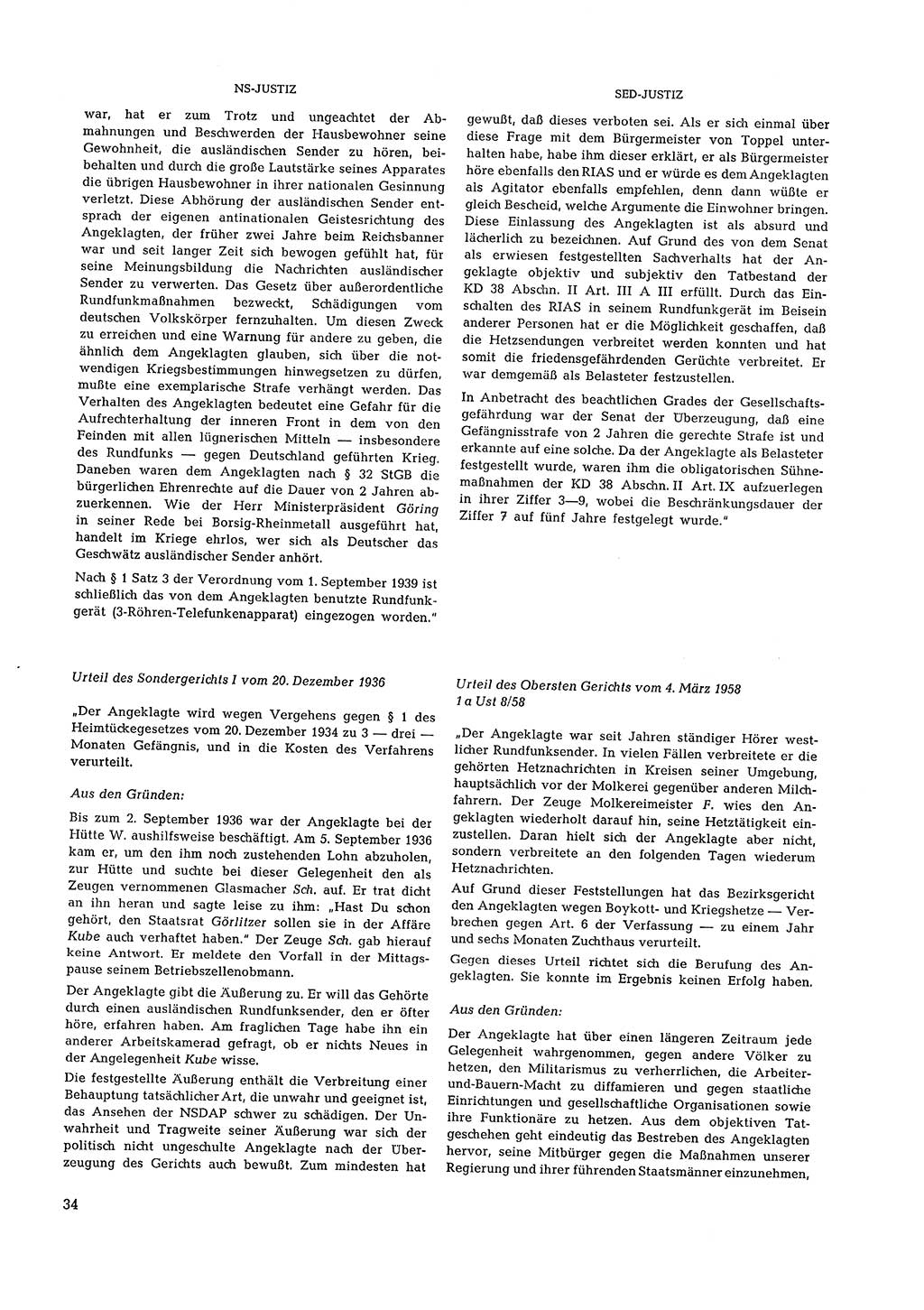 Partei-Justiz, Dokumentation über den nationalsozialistischen und kommunistischen Rechtsmißbrauch in Deutschland 1933-1963, Seite 34 (Part.-Just. Dtl. natsoz. komm. 1933-1963, S. 34)