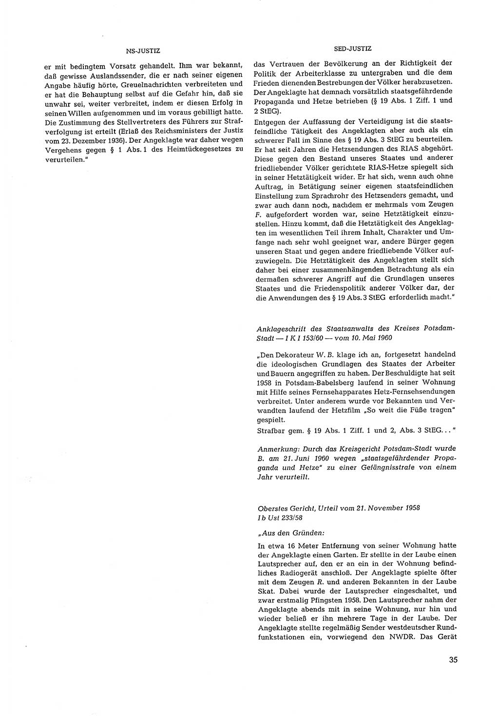 Partei-Justiz, Dokumentation über den nationalsozialistischen und kommunistischen Rechtsmißbrauch in Deutschland 1933-1963, Seite 35 (Part.-Just. Dtl. natsoz. komm. 1933-1963, S. 35)