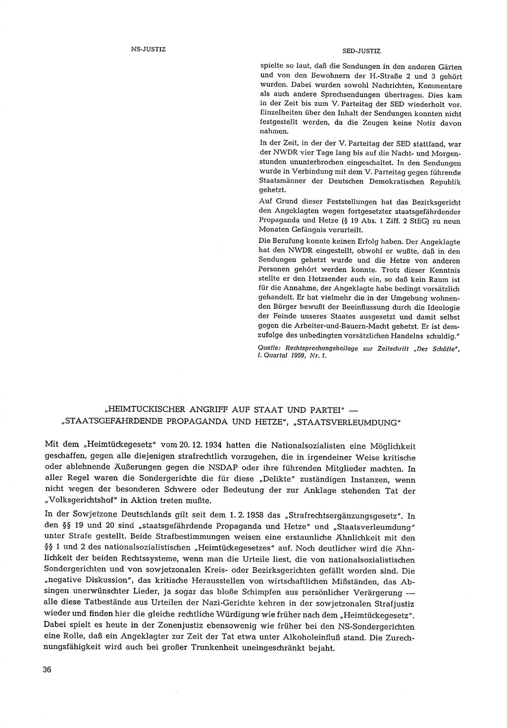 Partei-Justiz, Dokumentation über den nationalsozialistischen und kommunistischen Rechtsmißbrauch in Deutschland 1933-1963, Seite 36 (Part.-Just. Dtl. natsoz. komm. 1933-1963, S. 36)