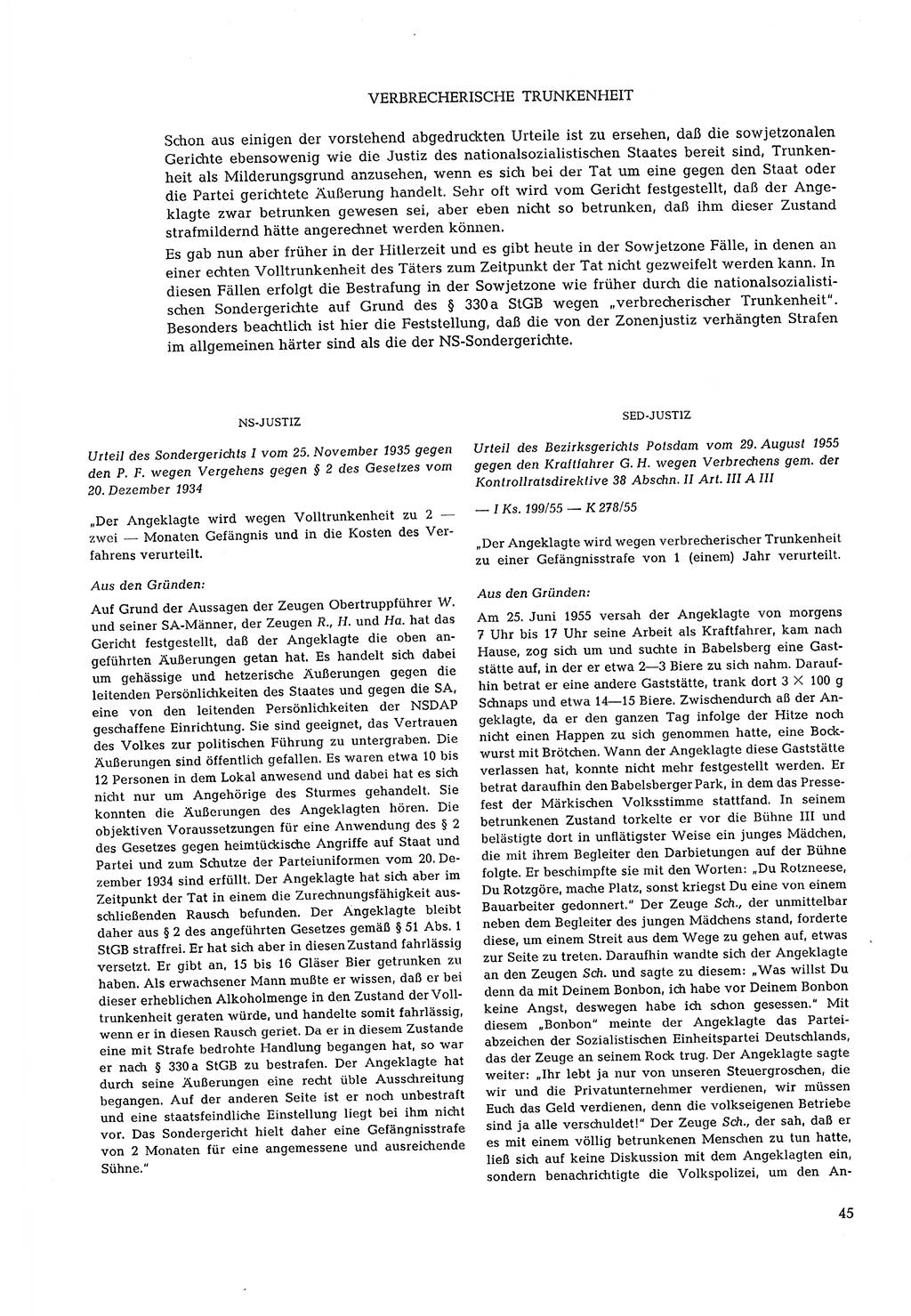 Partei-Justiz, Dokumentation über den nationalsozialistischen und kommunistischen Rechtsmißbrauch in Deutschland 1933-1963, Seite 45 (Part.-Just. Dtl. natsoz. komm. 1933-1963, S. 45)