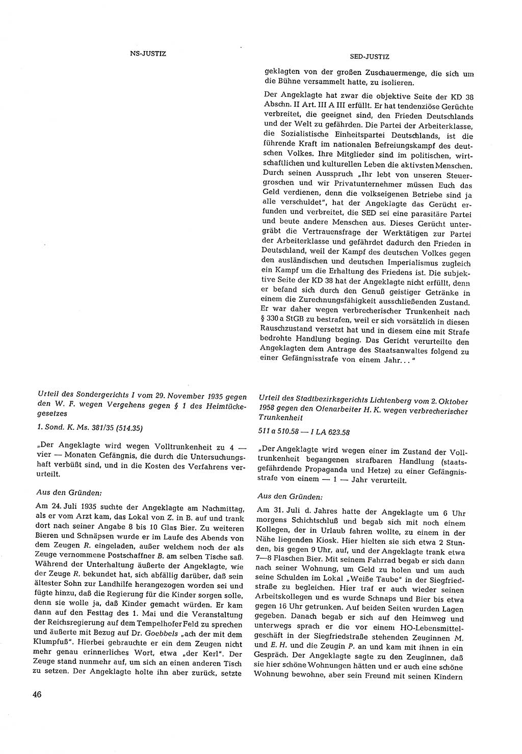 Partei-Justiz, Dokumentation über den nationalsozialistischen und kommunistischen Rechtsmißbrauch in Deutschland 1933-1963, Seite 46 (Part.-Just. Dtl. natsoz. komm. 1933-1963, S. 46)