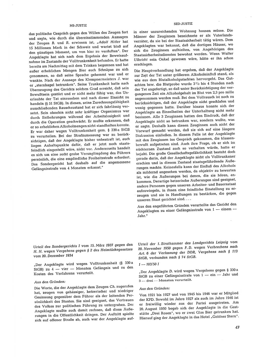 Partei-Justiz, Dokumentation über den nationalsozialistischen und kommunistischen Rechtsmißbrauch in Deutschland 1933-1963, Seite 47 (Part.-Just. Dtl. natsoz. komm. 1933-1963, S. 47)