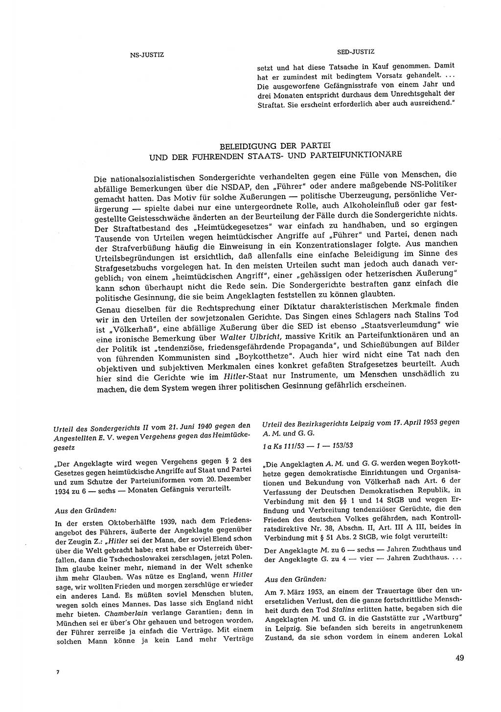 Partei-Justiz, Dokumentation über den nationalsozialistischen und kommunistischen Rechtsmißbrauch in Deutschland 1933-1963, Seite 49 (Part.-Just. Dtl. natsoz. komm. 1933-1963, S. 49)