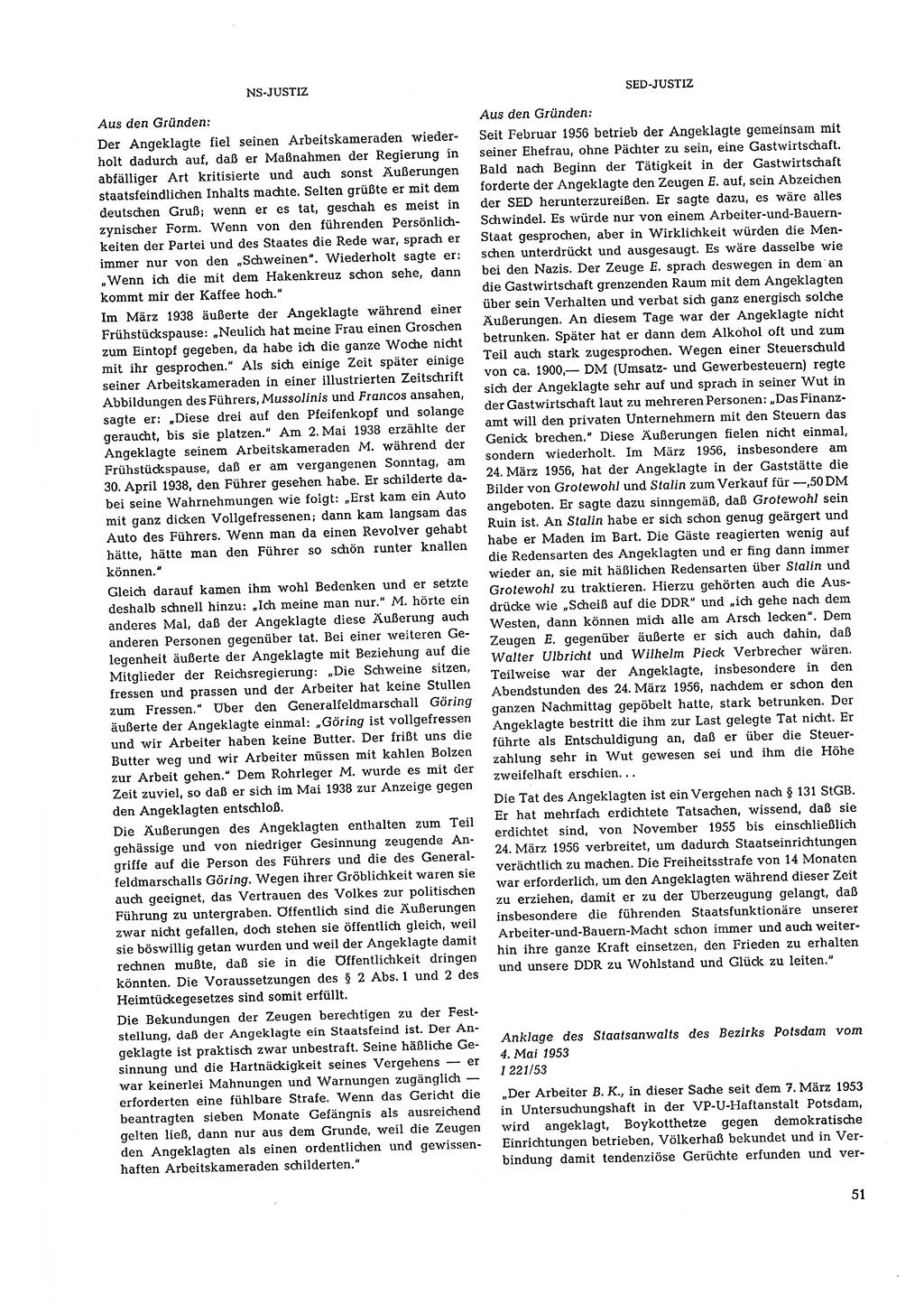 Partei-Justiz, Dokumentation über den nationalsozialistischen und kommunistischen Rechtsmißbrauch in Deutschland 1933-1963, Seite 51 (Part.-Just. Dtl. natsoz. komm. 1933-1963, S. 51)