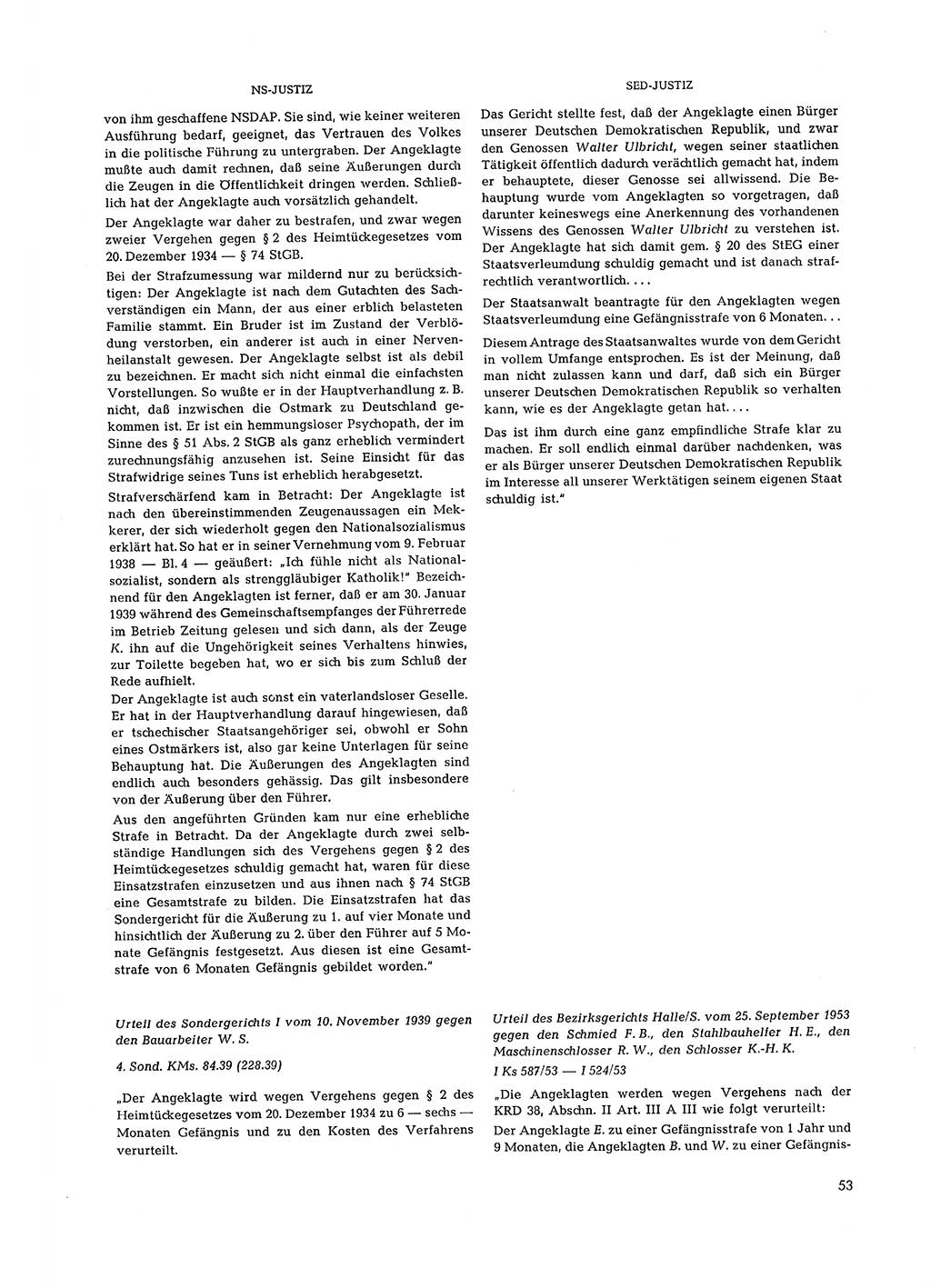 Partei-Justiz, Dokumentation über den nationalsozialistischen und kommunistischen Rechtsmißbrauch in Deutschland 1933-1963, Seite 53 (Part.-Just. Dtl. natsoz. komm. 1933-1963, S. 53)