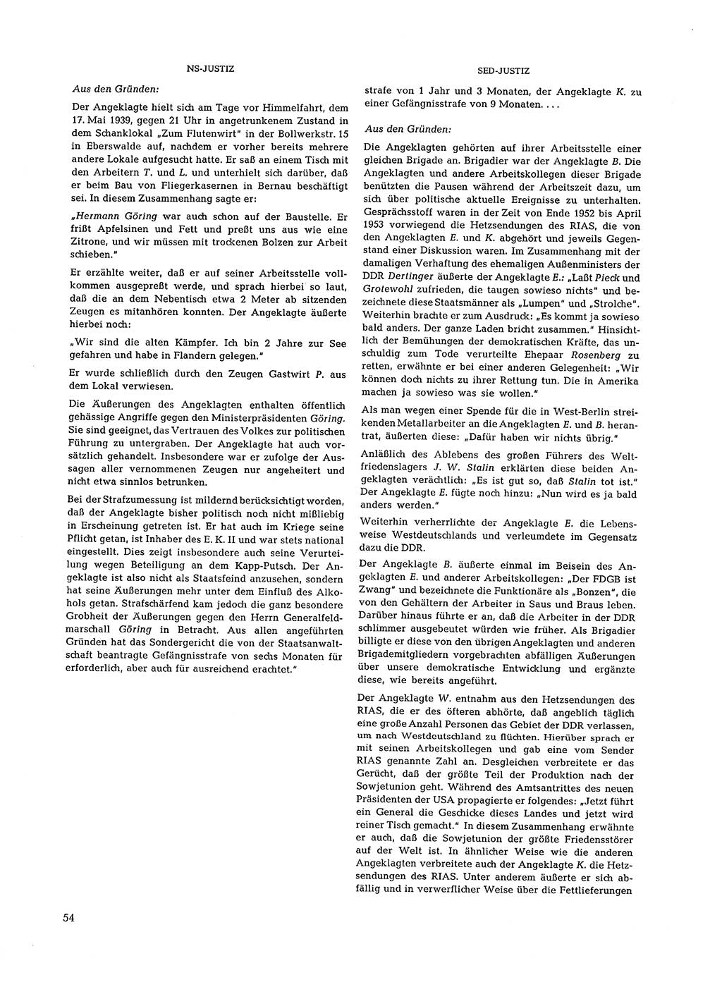 Partei-Justiz, Dokumentation über den nationalsozialistischen und kommunistischen Rechtsmißbrauch in Deutschland 1933-1963, Seite 54 (Part.-Just. Dtl. natsoz. komm. 1933-1963, S. 54)