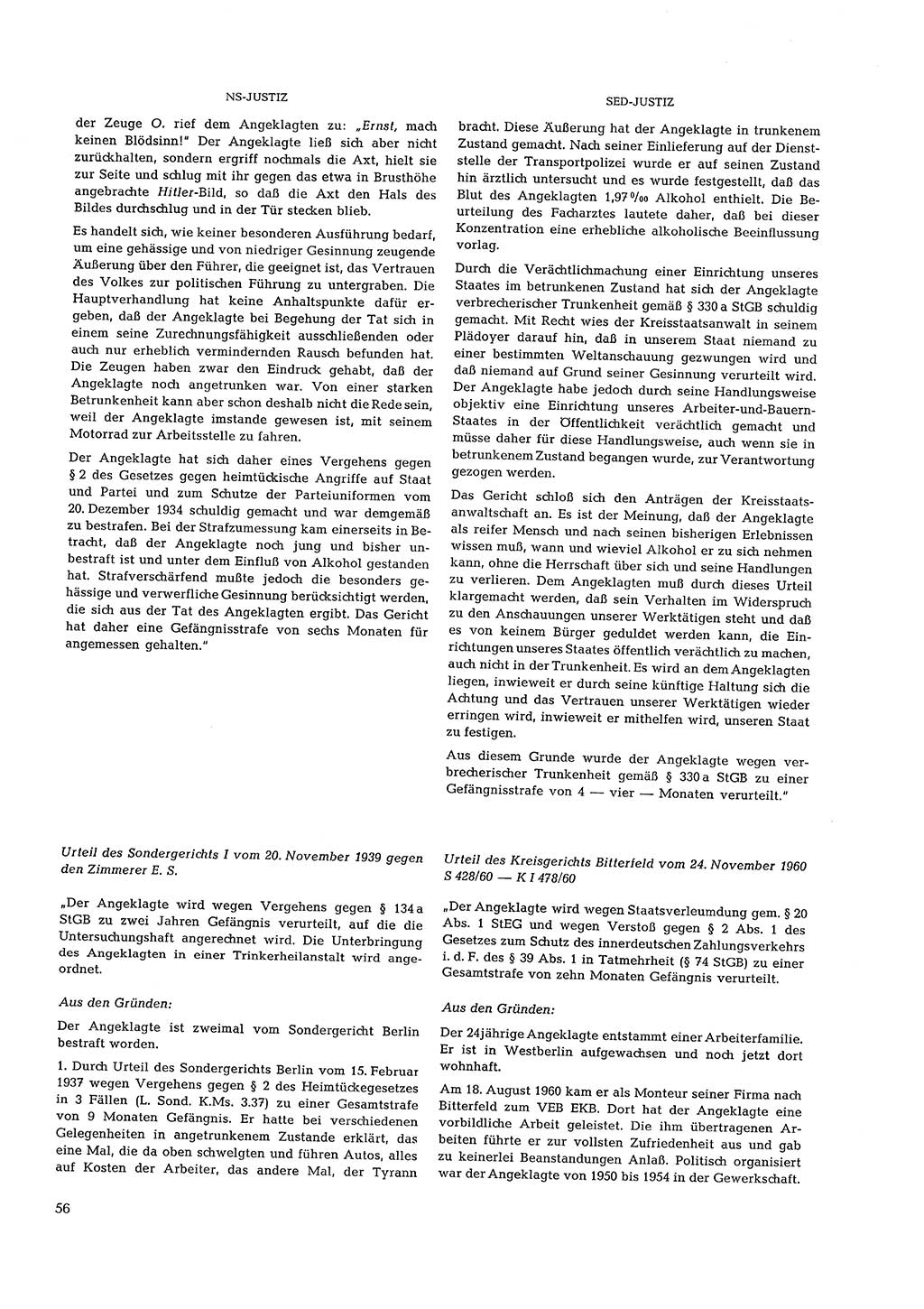 Partei-Justiz, Dokumentation über den nationalsozialistischen und kommunistischen Rechtsmißbrauch in Deutschland 1933-1963, Seite 56 (Part.-Just. Dtl. natsoz. komm. 1933-1963, S. 56)