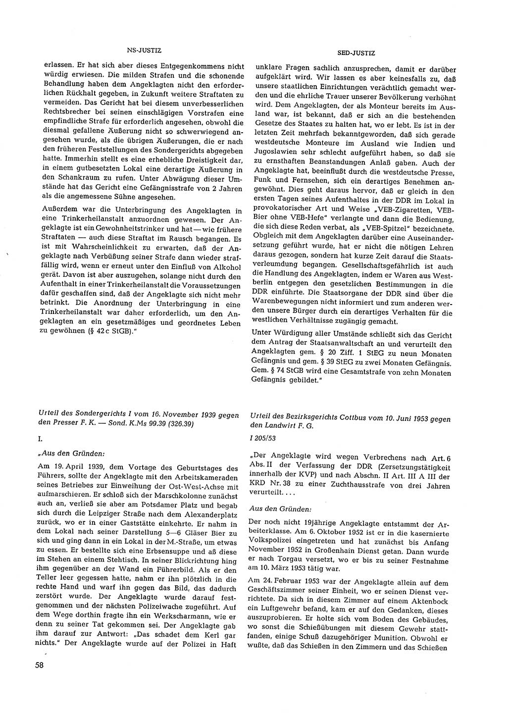 Partei-Justiz, Dokumentation über den nationalsozialistischen und kommunistischen Rechtsmißbrauch in Deutschland 1933-1963, Seite 58 (Part.-Just. Dtl. natsoz. komm. 1933-1963, S. 58)
