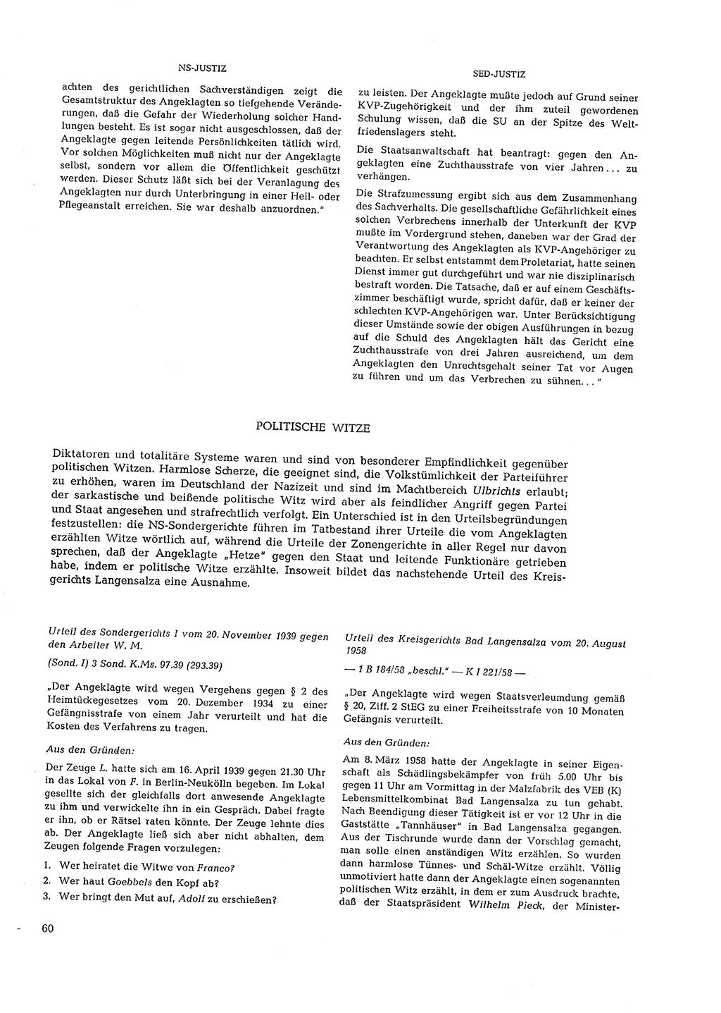 Partei-Justiz, Dokumentation über den nationalsozialistischen und kommunistischen Rechtsmißbrauch in Deutschland 1933-1963, Seite 60 (Part.-Just. Dtl. natsoz. komm. 1933-1963, S. 60)