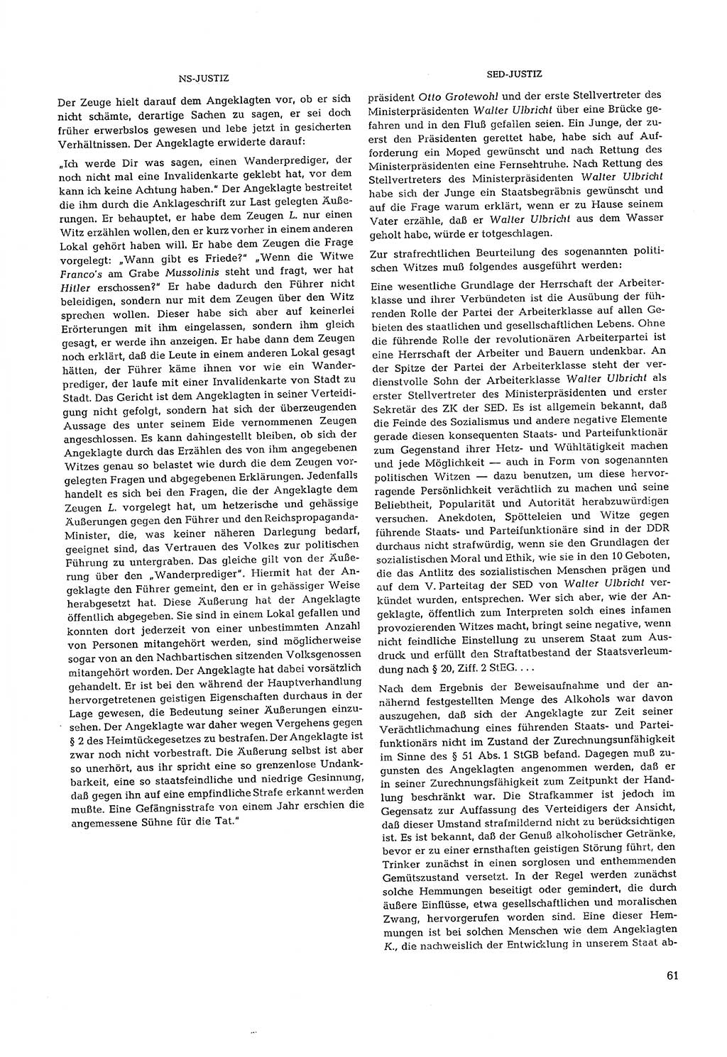 Partei-Justiz, Dokumentation über den nationalsozialistischen und kommunistischen Rechtsmißbrauch in Deutschland 1933-1963, Seite 61 (Part.-Just. Dtl. natsoz. komm. 1933-1963, S. 61)