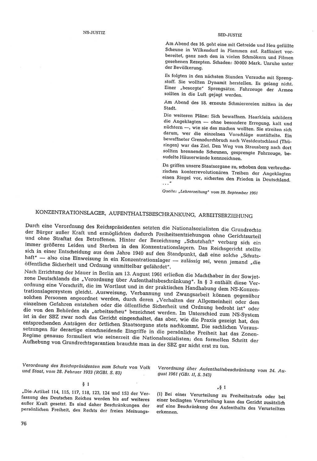 Partei-Justiz, Dokumentation über den nationalsozialistischen und kommunistischen Rechtsmißbrauch in Deutschland 1933-1963, Seite 76 (Part.-Just. Dtl. natsoz. komm. 1933-1963, S. 76)