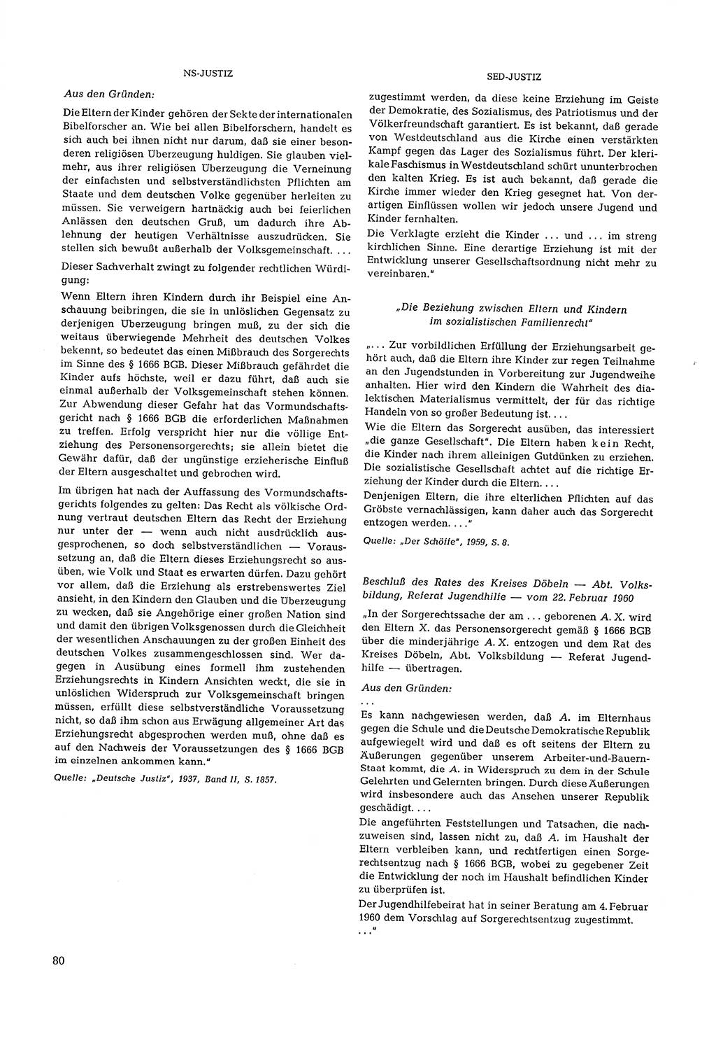 Partei-Justiz, Dokumentation über den nationalsozialistischen und kommunistischen Rechtsmißbrauch in Deutschland 1933-1963, Seite 80 (Part.-Just. Dtl. natsoz. komm. 1933-1963, S. 80)